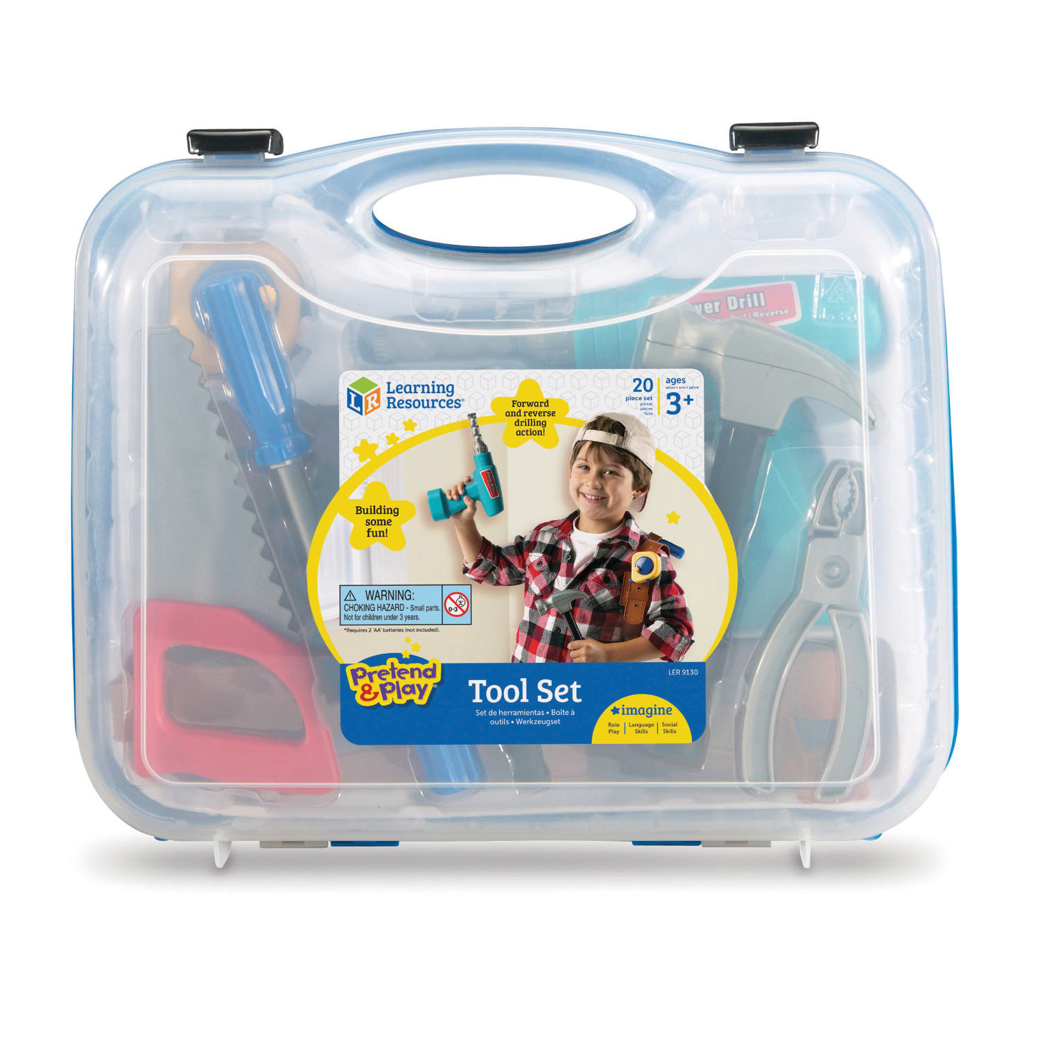 Learning Resources Pretend & Play Work Belt Tool Set, 12inH x 14inW x 3 1/2inD , Grades Pre-K - 3 - Image 4