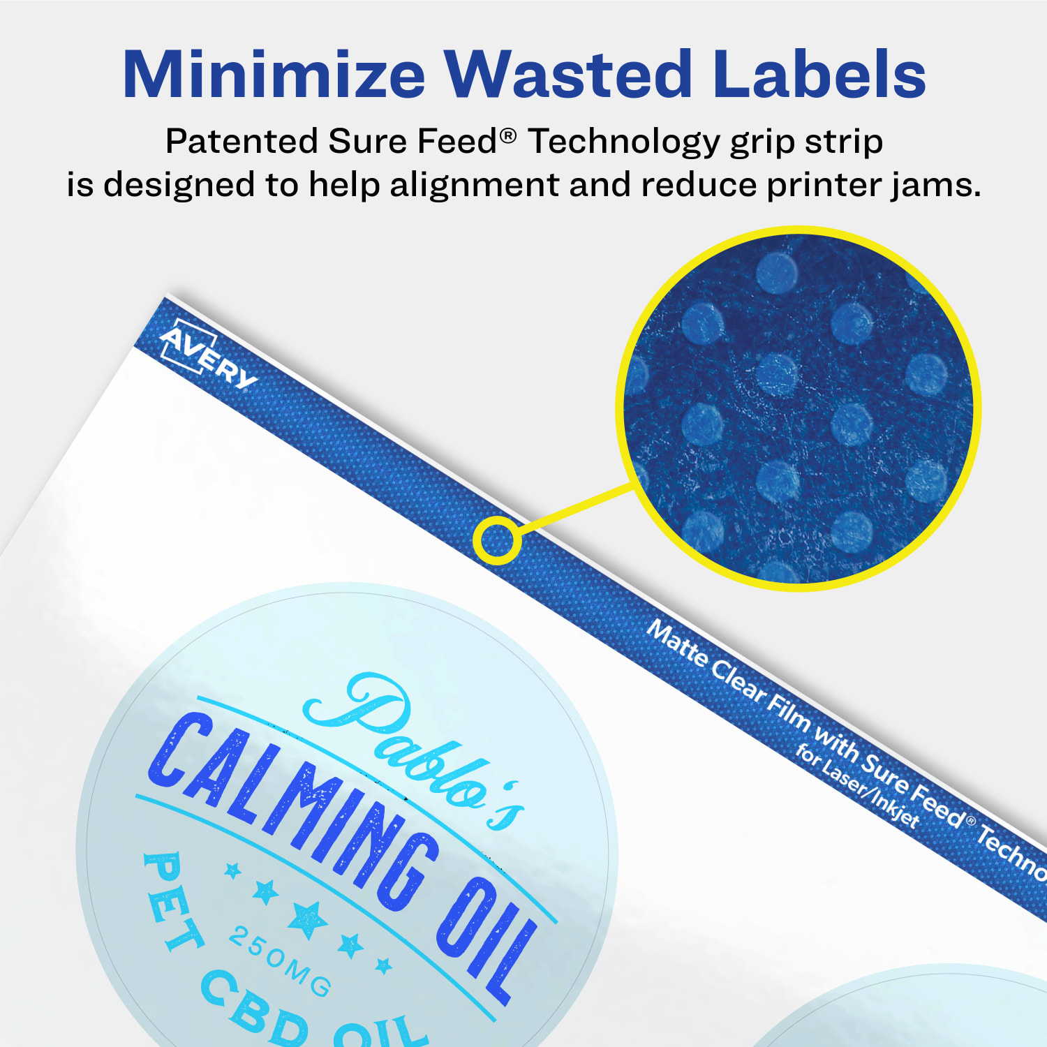 Avery Permanent Labels With Sure Feed, 94512-CMF25, Round, 2-3/4in, Matte Clear, Pack Of 150 - Image 5