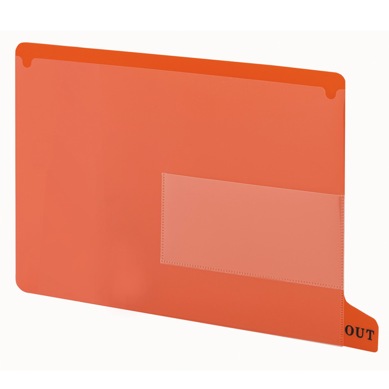 Smead Durable Poly End-Tab Out Guides, Bottom Position Tab, Letter Size, Red, Pack Of 25