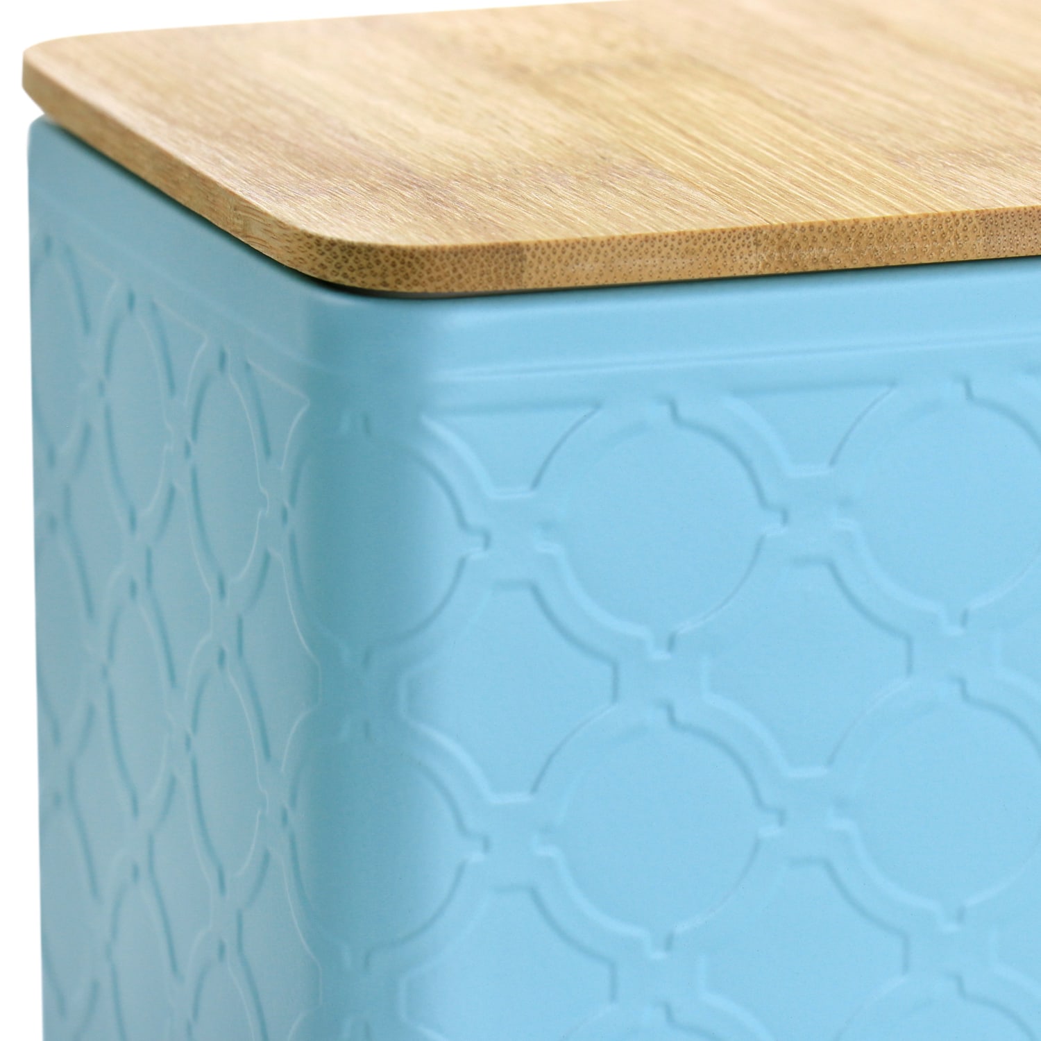 MegaChef 3-Piece Square Iron Canister Set, Turquoise - Image 6