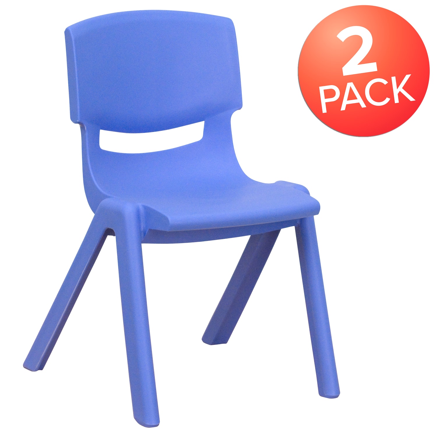 Flash Furniture Plastic Stackable School Chairs With 12in Seat Height Blue Set Of 2 Chairs PopularChairscom