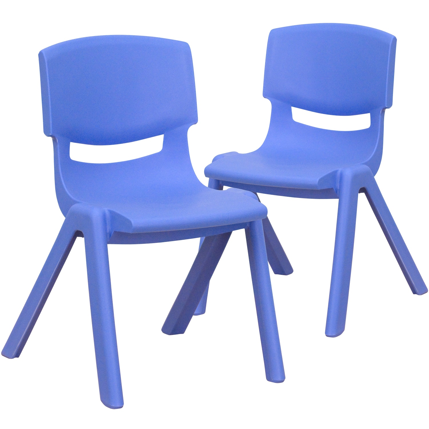 Flash Furniture Plastic Stackable School Chairs With 12in Seat Height, Blue, Set Of 2 Chairs - Image 4