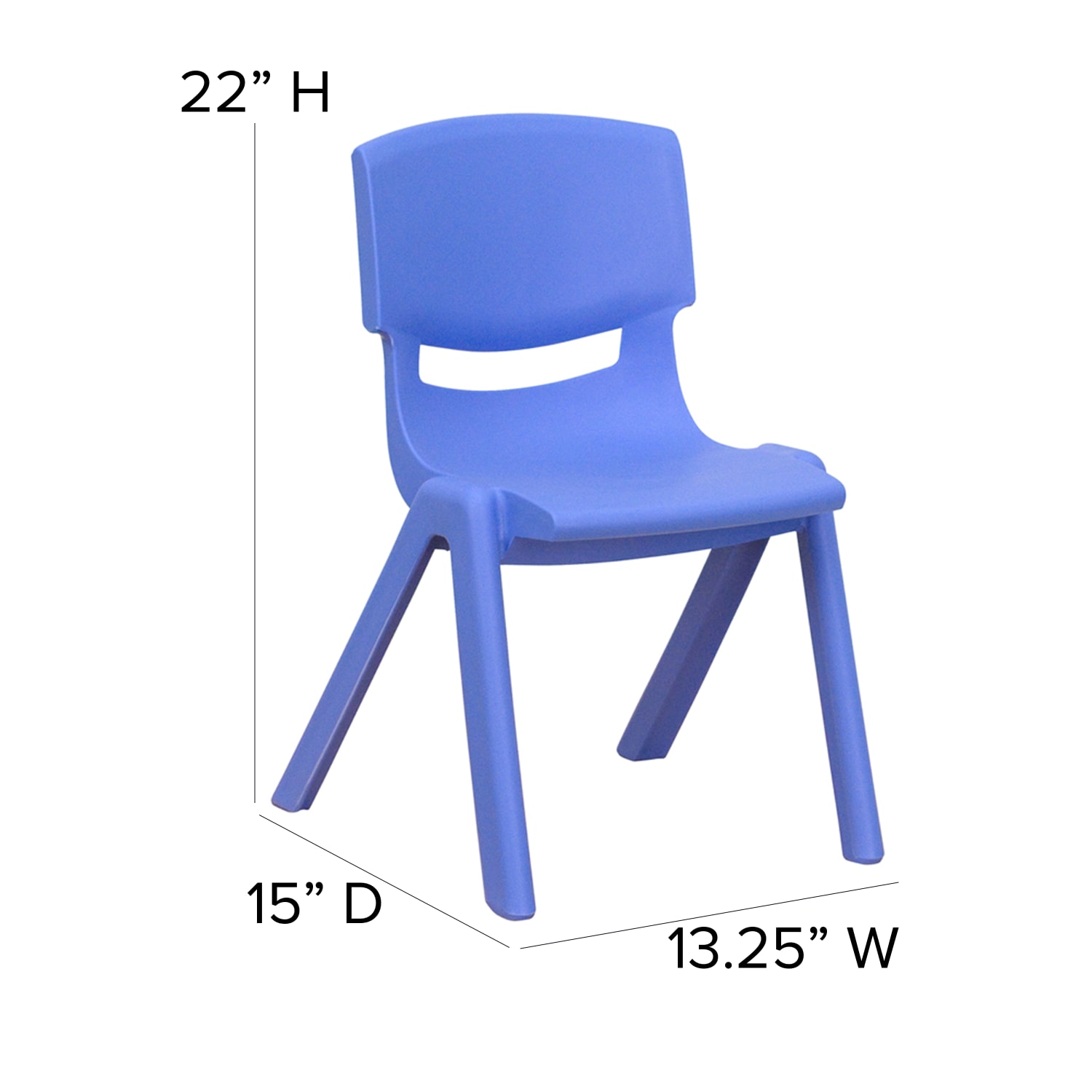 Flash Furniture Plastic Stackable School Chairs With 12in Seat Height Blue Set Of 2 Chairs PopularChairscom
