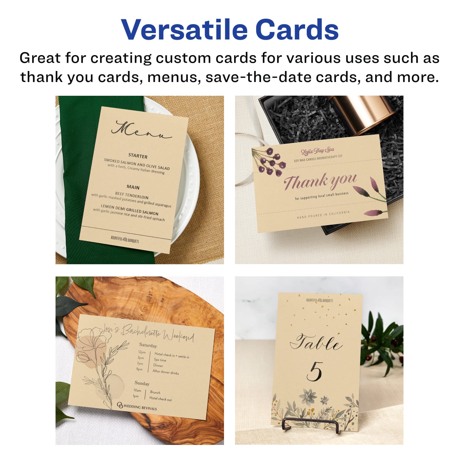 Avery Printable Invitation Cards, Rectangle, 5.5in x 8.5in, Kraft Brown, Pack Of 100 - Image 4