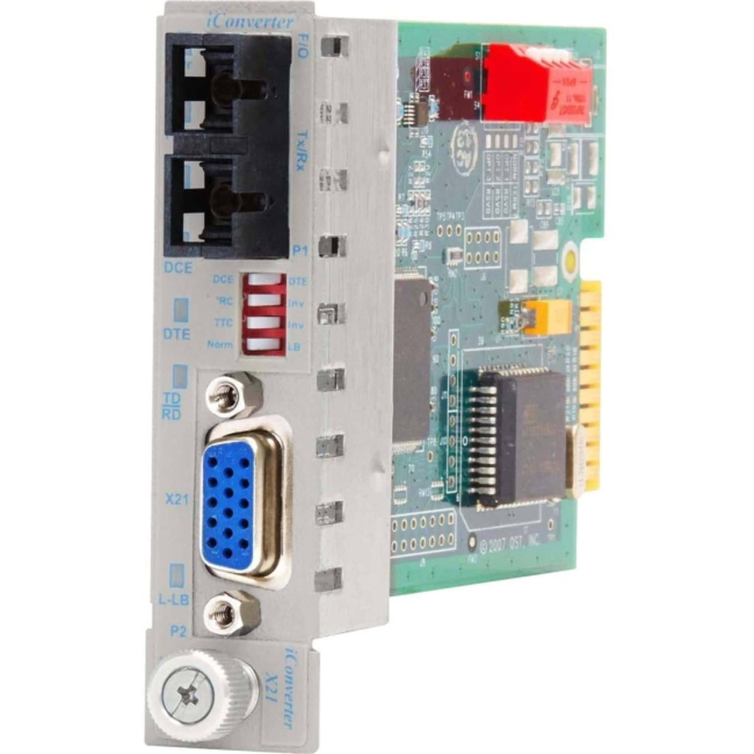 Omnitron Systems iConverter 8843-1 X.21 Serial to Fiber Media Converter - 1 x SC Ports - 18.64 Mile - Internal - Image 3