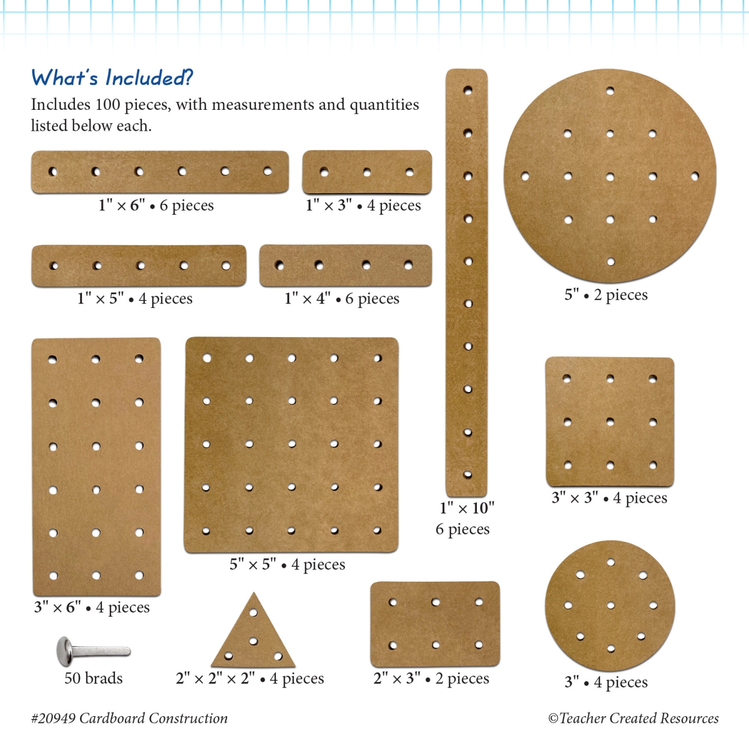 Teacher Created Resources STEM Basics: Cardboard Construction, Brown, 100 Pieces Per Pack, Set Of 3 Packs - Image 4