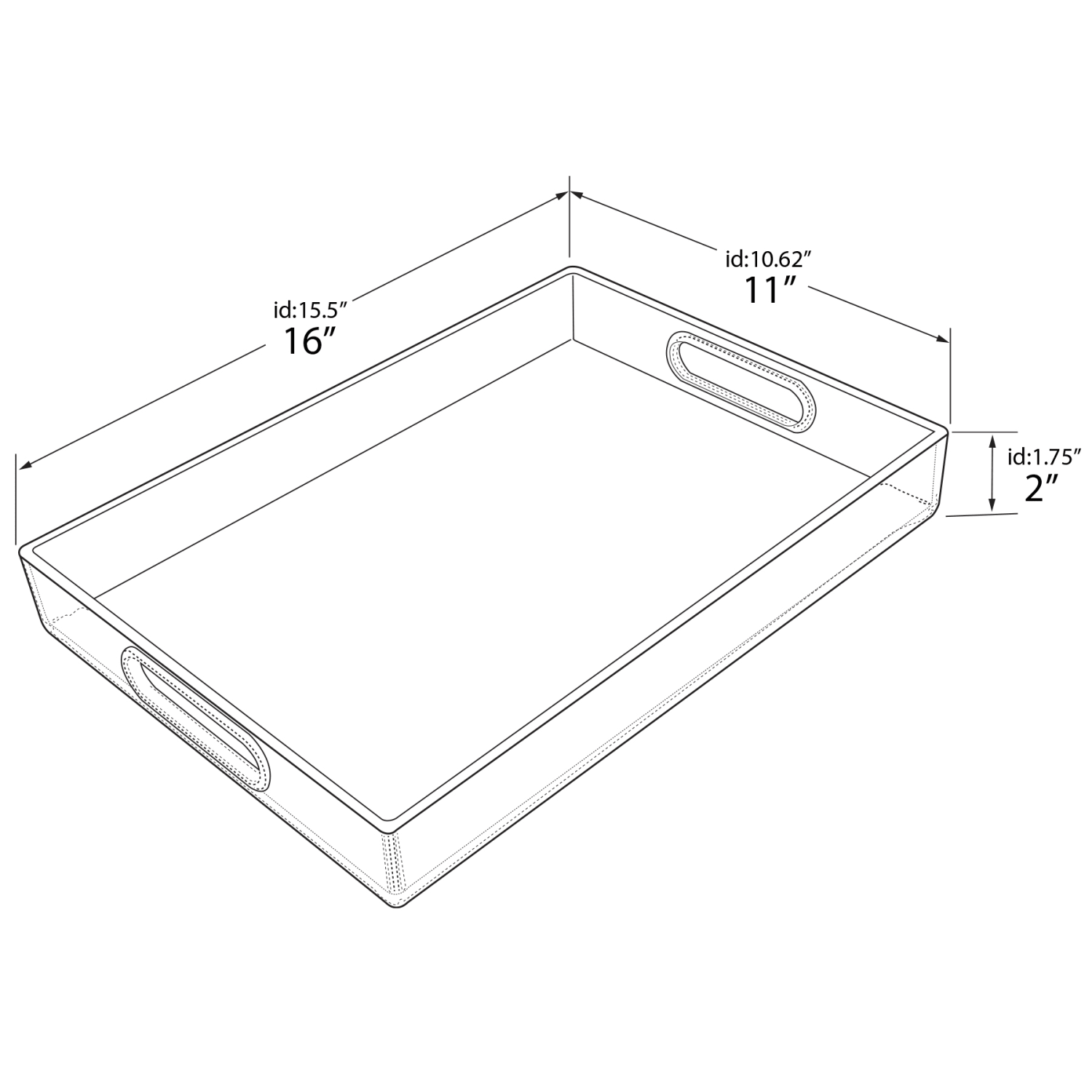 Azar Displays Acrylic Serving Tray With Handles, 16in x 11in, Clear - Image 5