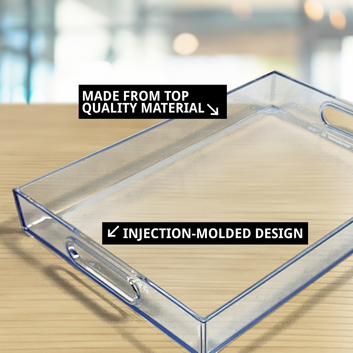 Azar Displays Acrylic Serving Tray With Handles, 16in x 11in, Clear - Image 6