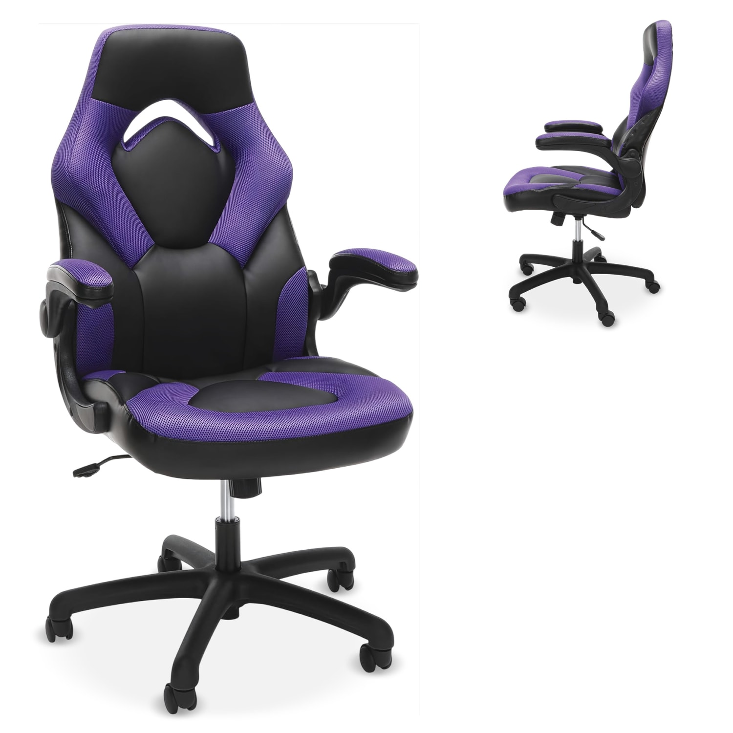 Respawn Racing Style Ergonomic Bonded Leather Computer Gaming Chair, Purple