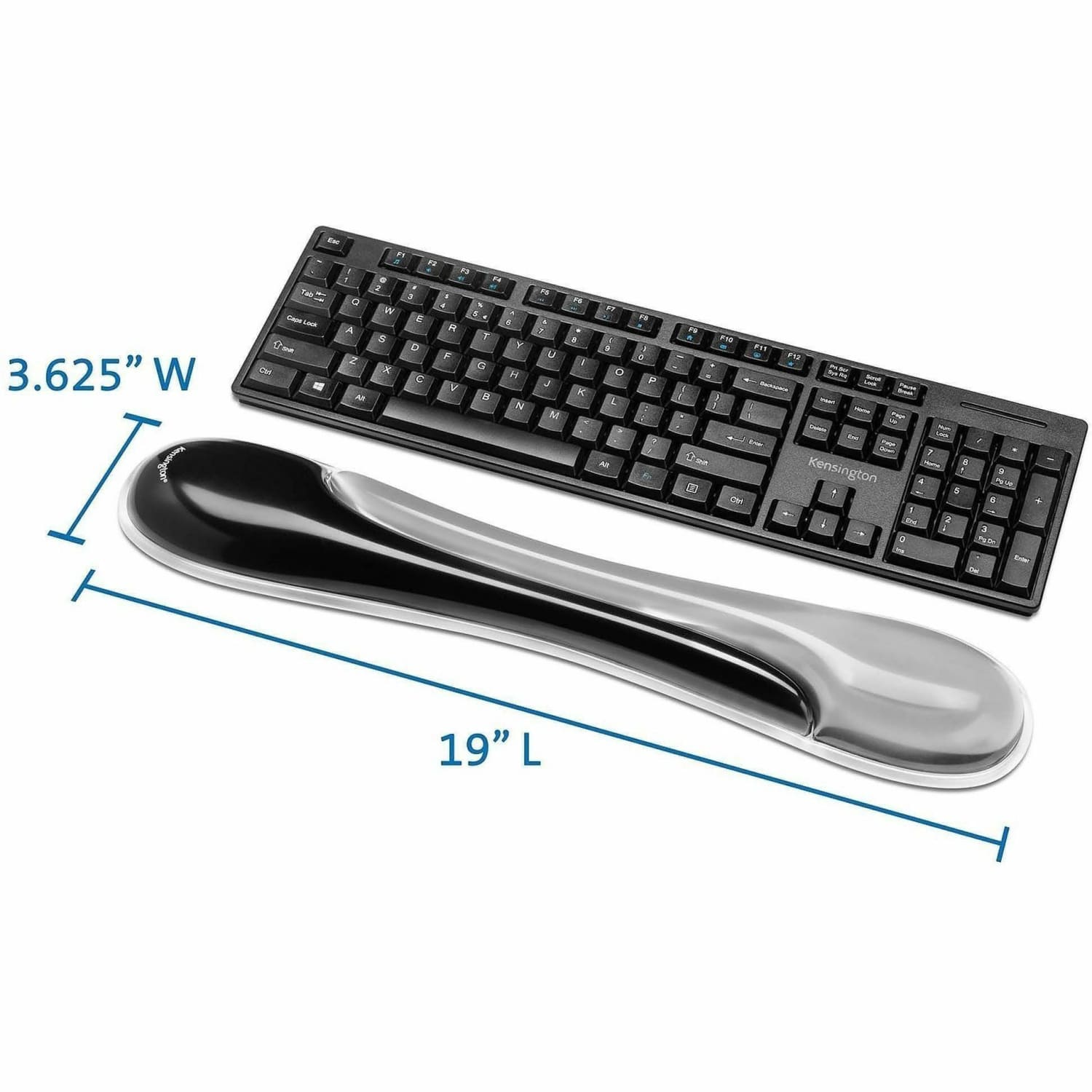 Kensington Duo Gel Mouse Pad Wrist Rest - 1.70in x 11.40in Dimension - Gray - Gel - 1 Each - Image 4