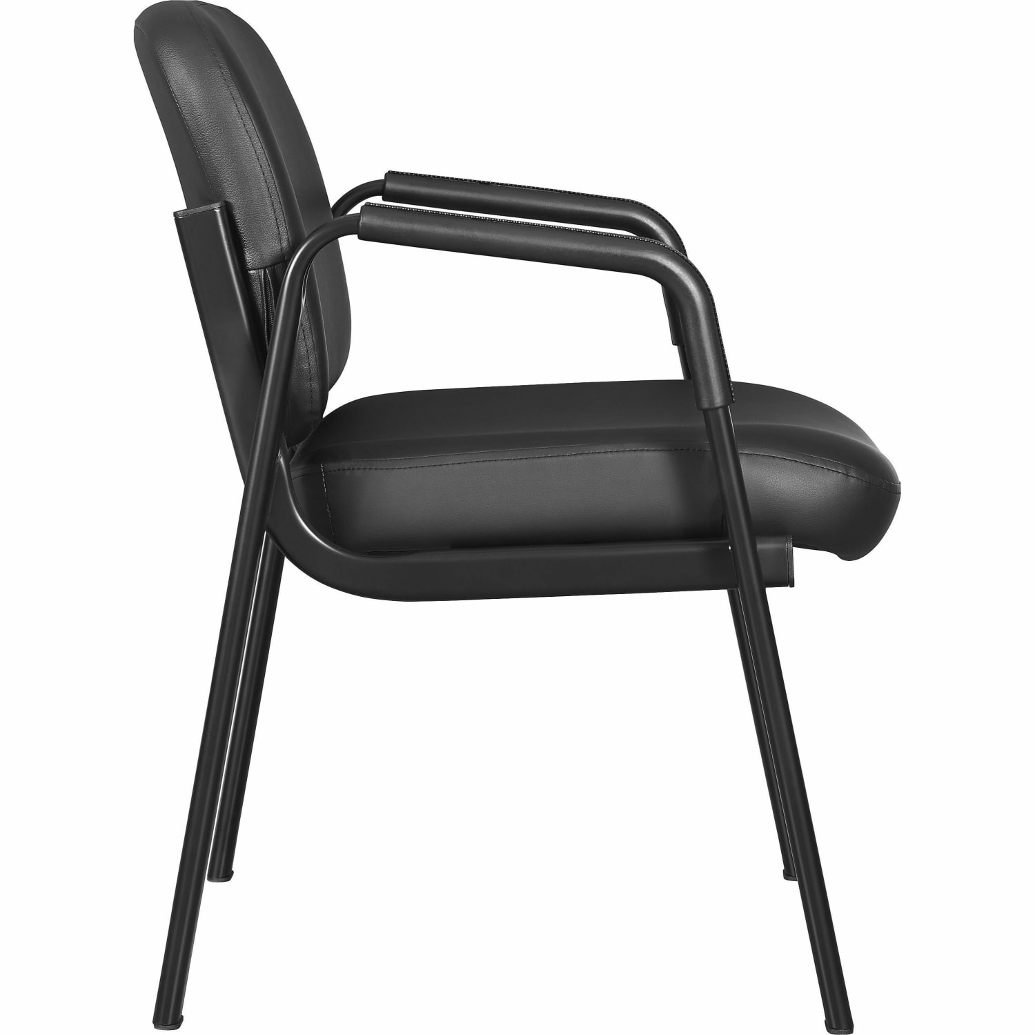 Lorell Deluxe Leather 4 Leg Guest Chair  Leather Plywood Seat Material  Leather Plywood Back Material  84594 PopularChairscom