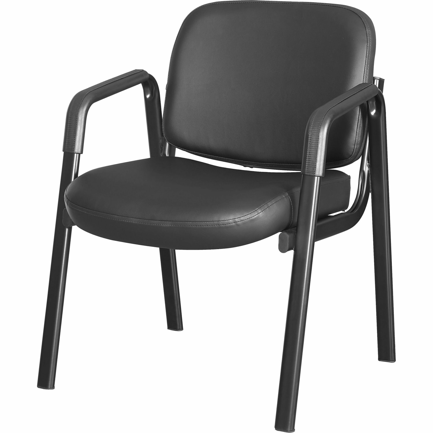 Lorell Deluxe Leather 4-Leg Guest Chair - Leather, Plywood Seat Material - Leather, Plywood Back Material - 84594 - Image 5