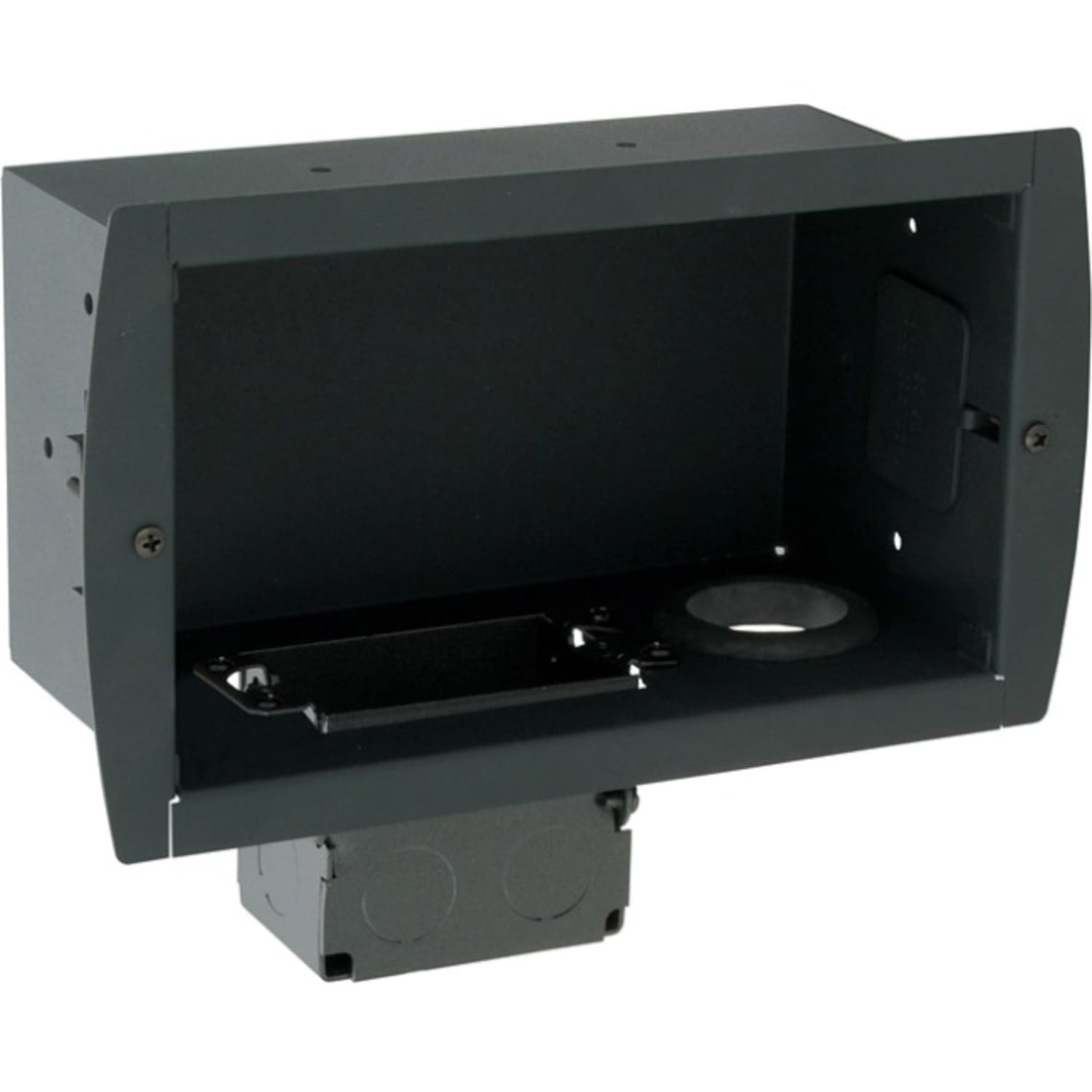 Premier Mounts GB-INWAVPB In-wall A/V and Power GearBox - 1-gang - Black - Metal - Image 3
