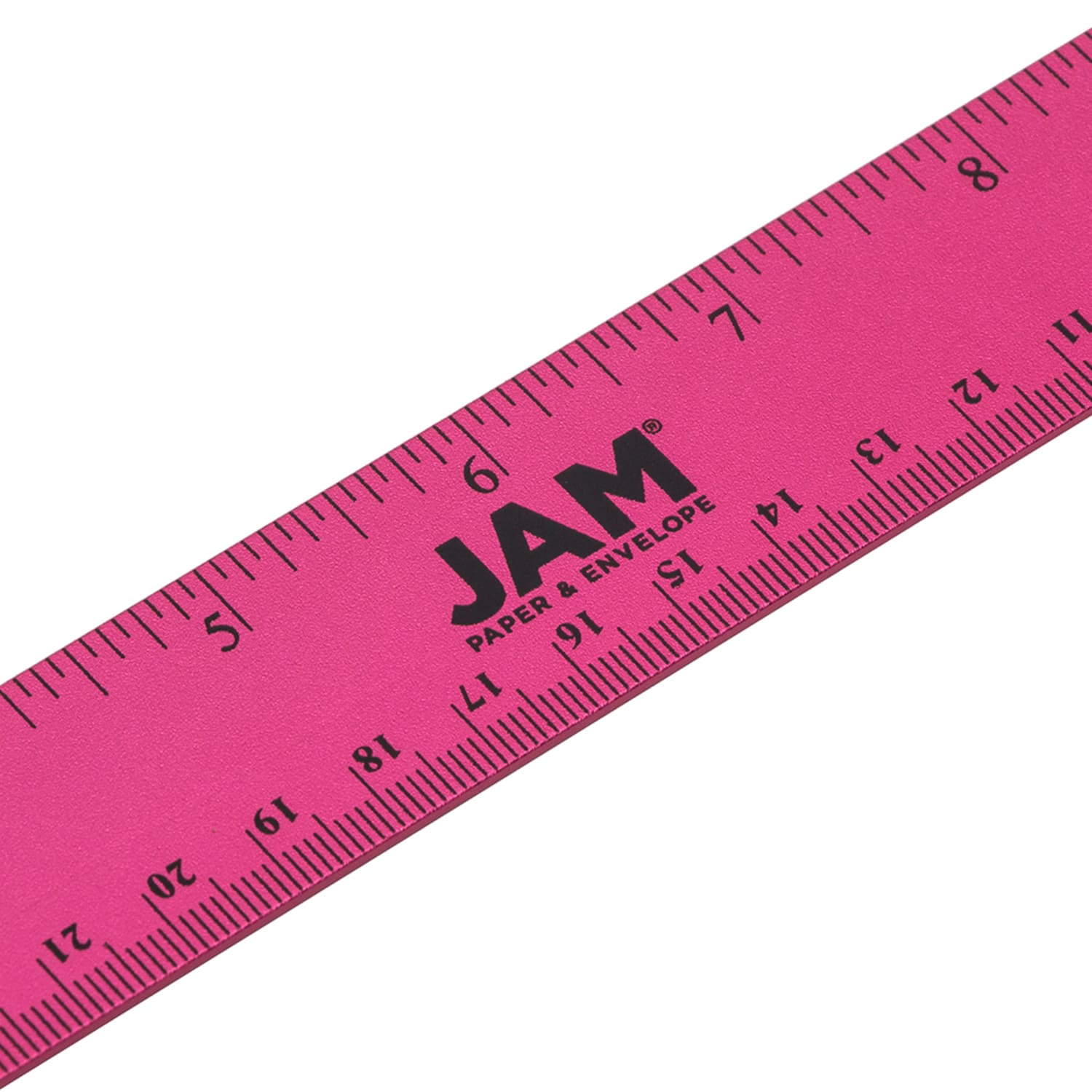 JAM Paper Non-Skid Stainless-Steel Ruler, 12in, Fuchsia Pink - Image 3