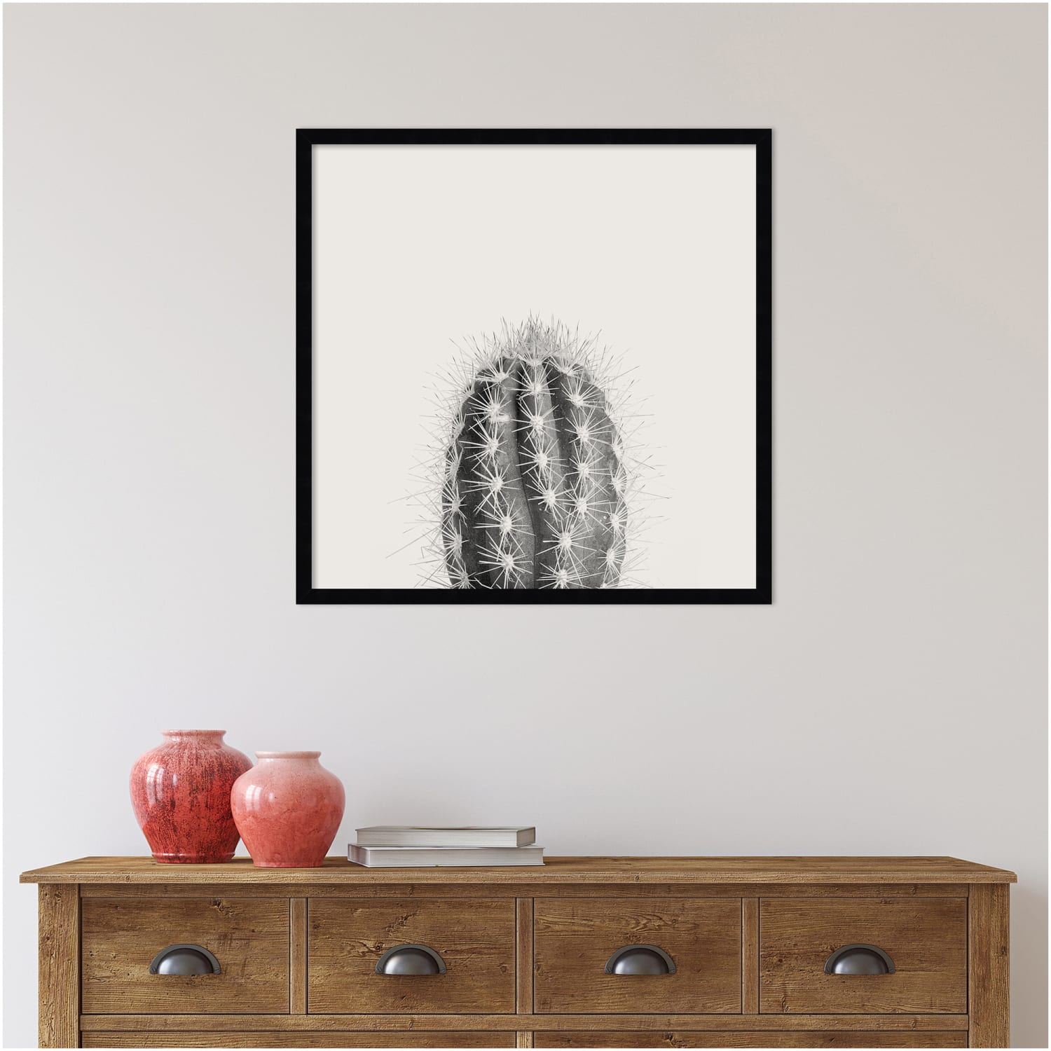 Amanti Art Haze Cactus Succulent Tall by The Creative Bunch Wood Framed Wall Art Print, 25inH x 25inW, Black - Image 6