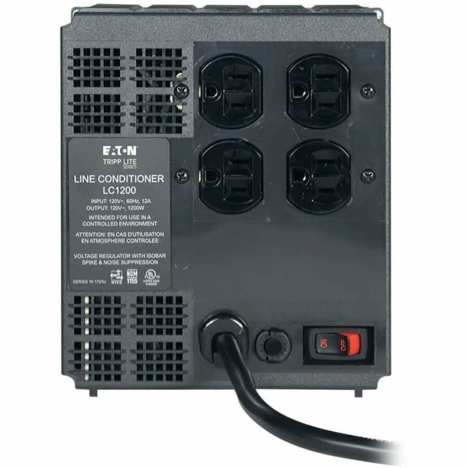 Eaton Tripp Lite Series 1200W Line Conditioner w/ AVR / Surge Protection 120V 10A 60Hz 4 Outlet 7ft Cord Power Conditioner - Line conditioner - AC 120 V - 1200 Watt - output connectors: 4 - Image 3