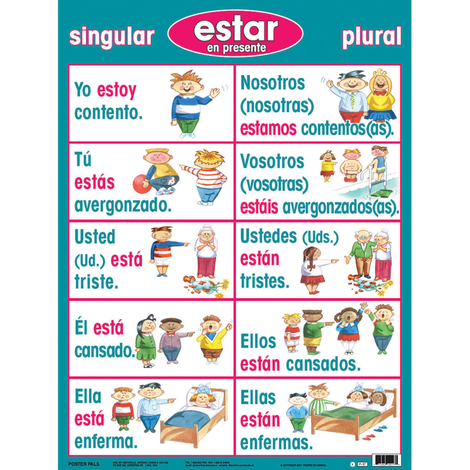 Poster Pals Spanish Verb Posters, 18in x 24in, Set Of 7 Posters - Image 5
