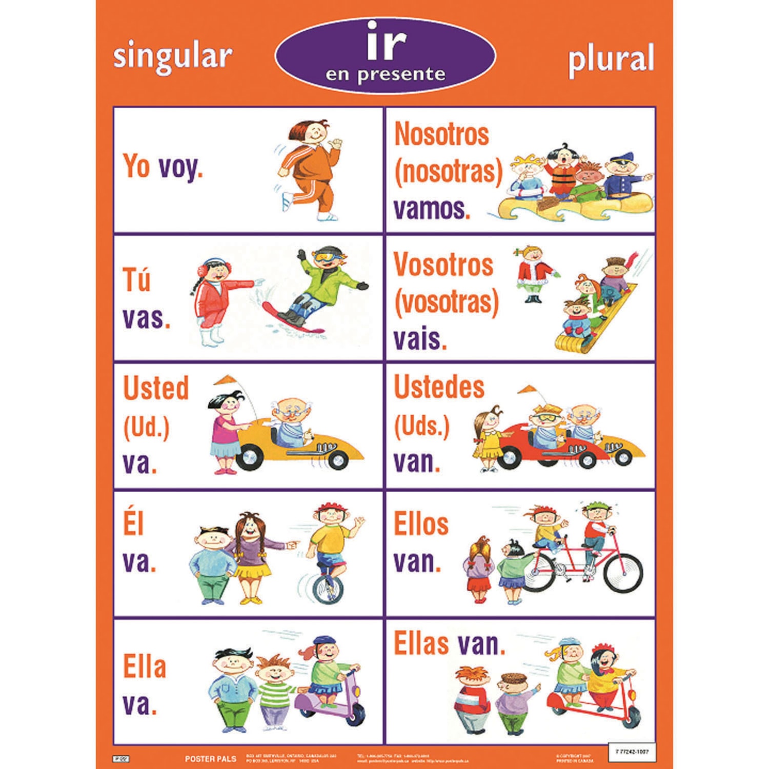 Poster Pals Spanish Verb Posters, 18in x 24in, Set Of 7 Posters - Image 6