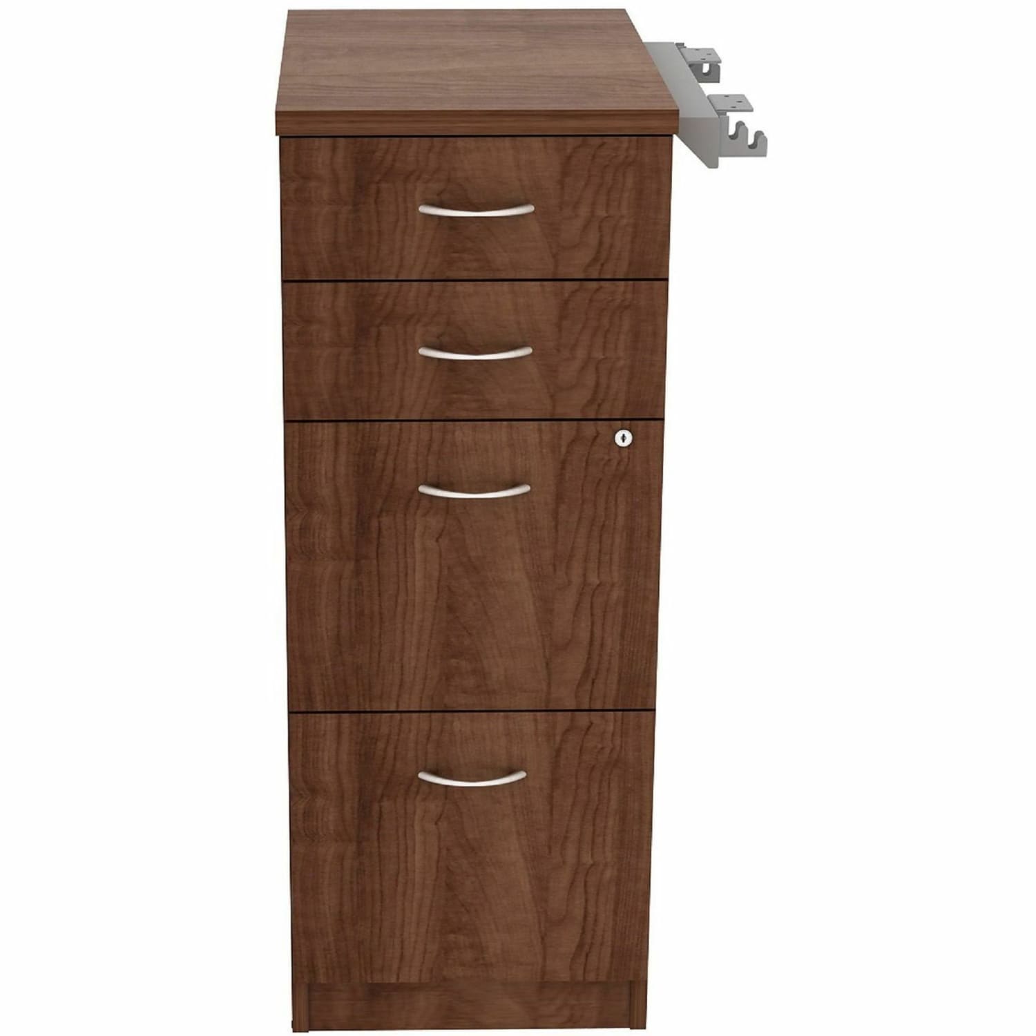 Lorell Relevance Series 4-Drawer File Cabinet - 4 x File, Box Drawer(s) - Material: Laminate - Finish: Walnut - Image 3