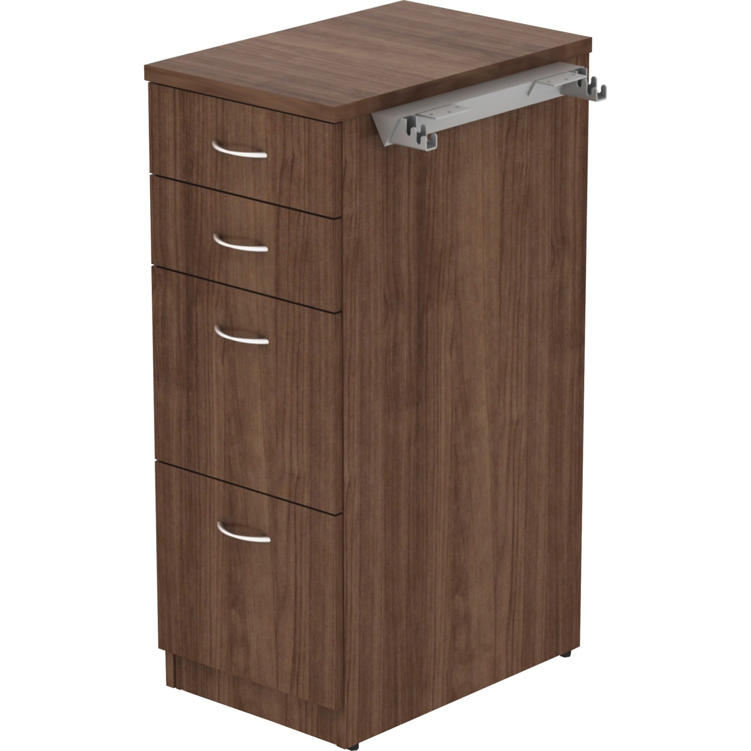 Lorell Relevance Series 4-Drawer File Cabinet - 4 x File, Box Drawer(s) - Material: Laminate - Finish: Walnut - Image 4