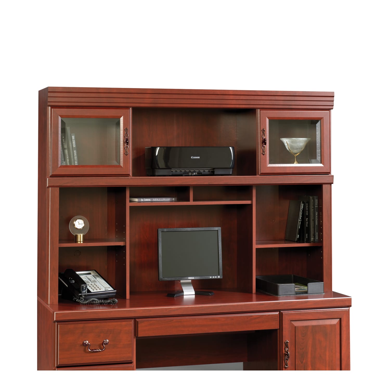 Sauder Heritage Hill 59inW Credenza Hutch, Classic Cherry - Image 3