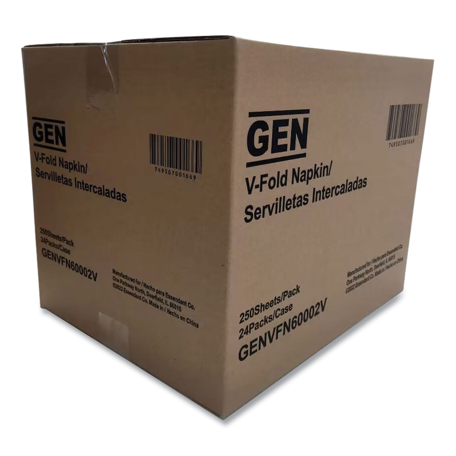 GEN Premium Interfold Pop-Up Dispenser Napkin, 6.5 x 8.3, White, 250/Pack, 24 Packs/Carton - Image 3