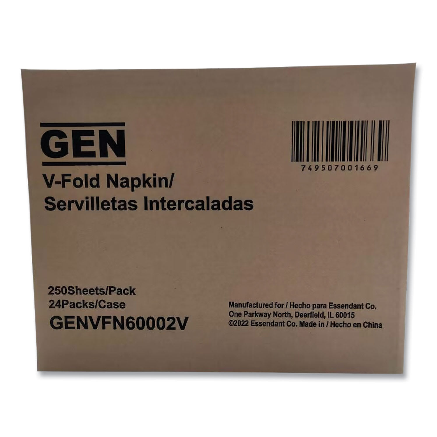 GEN Premium Interfold Pop-Up Dispenser Napkin, 6.5 x 8.3, White, 250/Pack, 24 Packs/Carton - Image 4