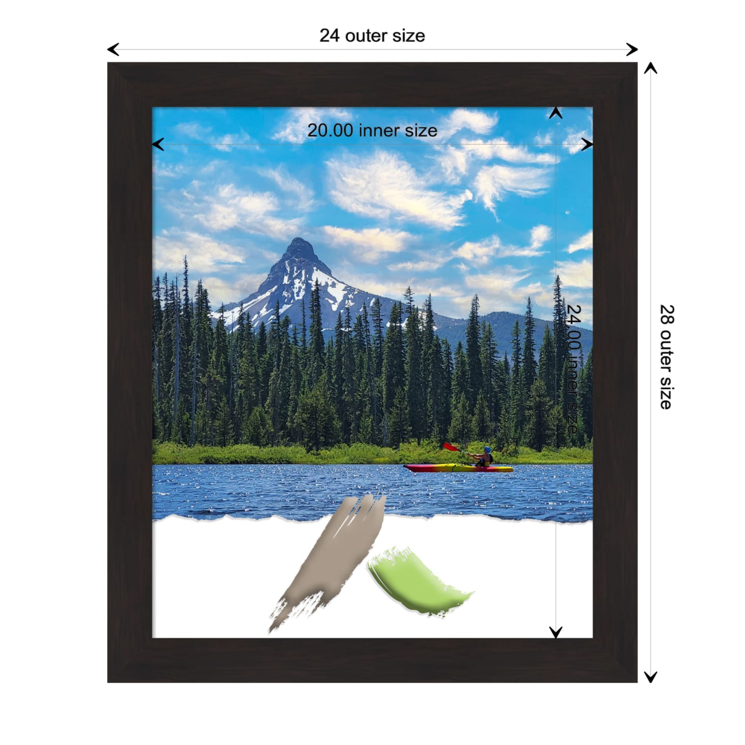 Amanti Art Furniture Espresso Picture Frame, 24in x 28in, Matted For 20in x 24in - Image 5