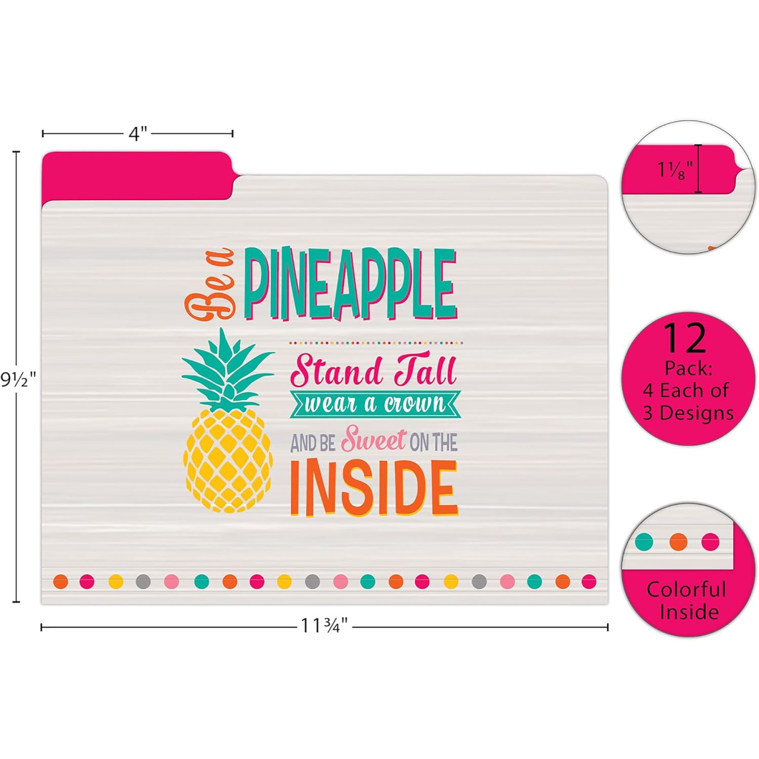 Teacher Created Resources File Folders, Letter Size, Tropical Punch, 12 Per Pack, Set Of 2 Packs - Image 3