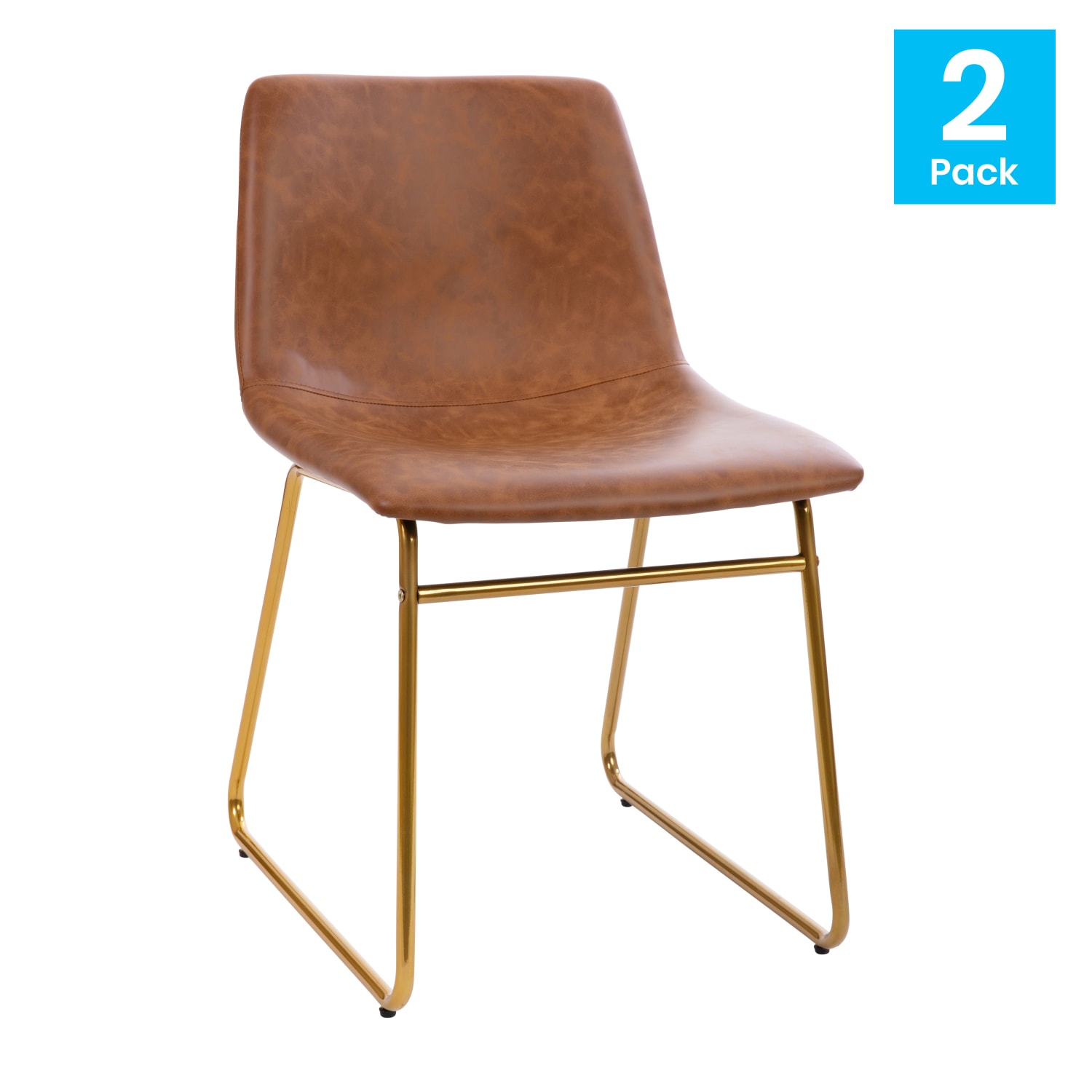 Flash Furniture Commercial Grade Dining Chairs, Light Brown/Gold, Set Of 2 Chairs - Image 3