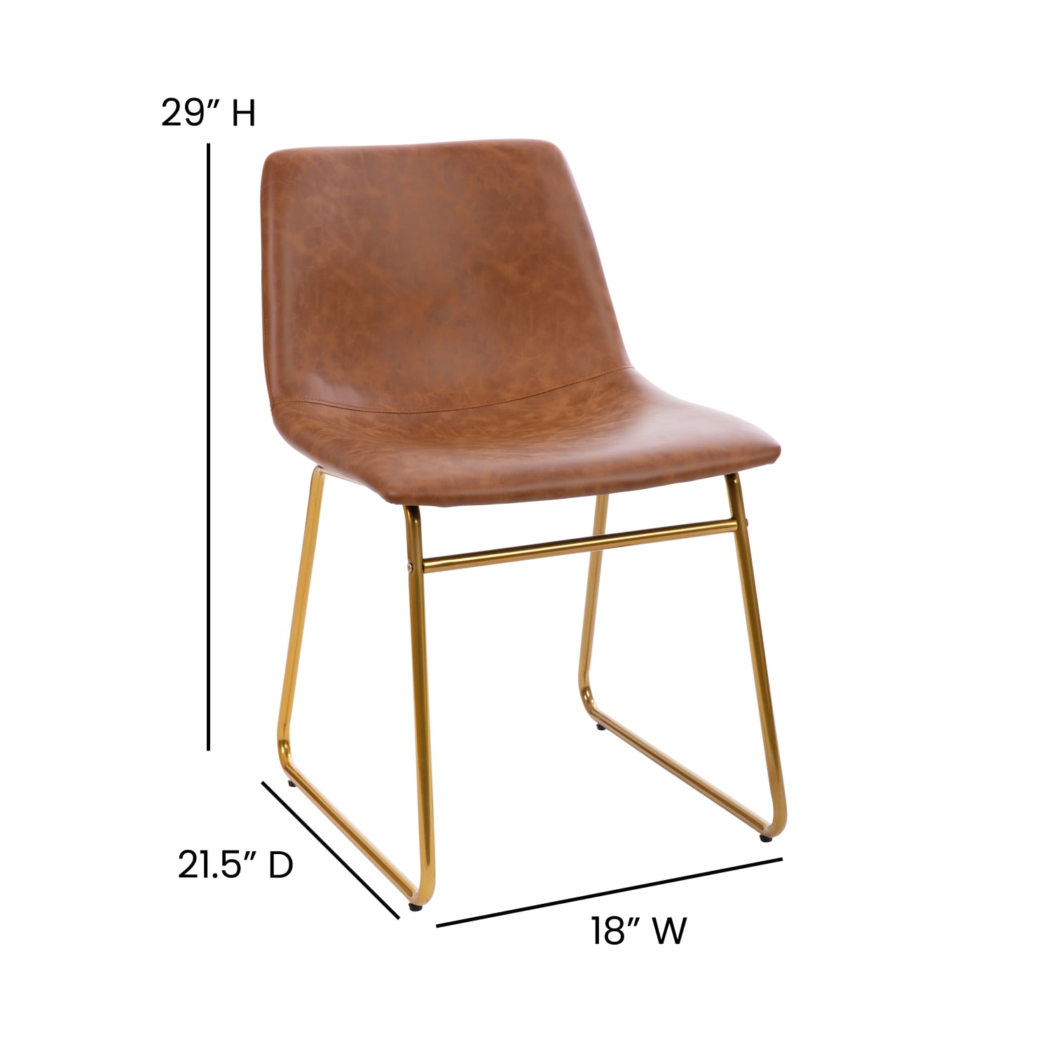 Flash Furniture Commercial Grade Dining Chairs, Light Brown/Gold, Set Of 2 Chairs - Image 7