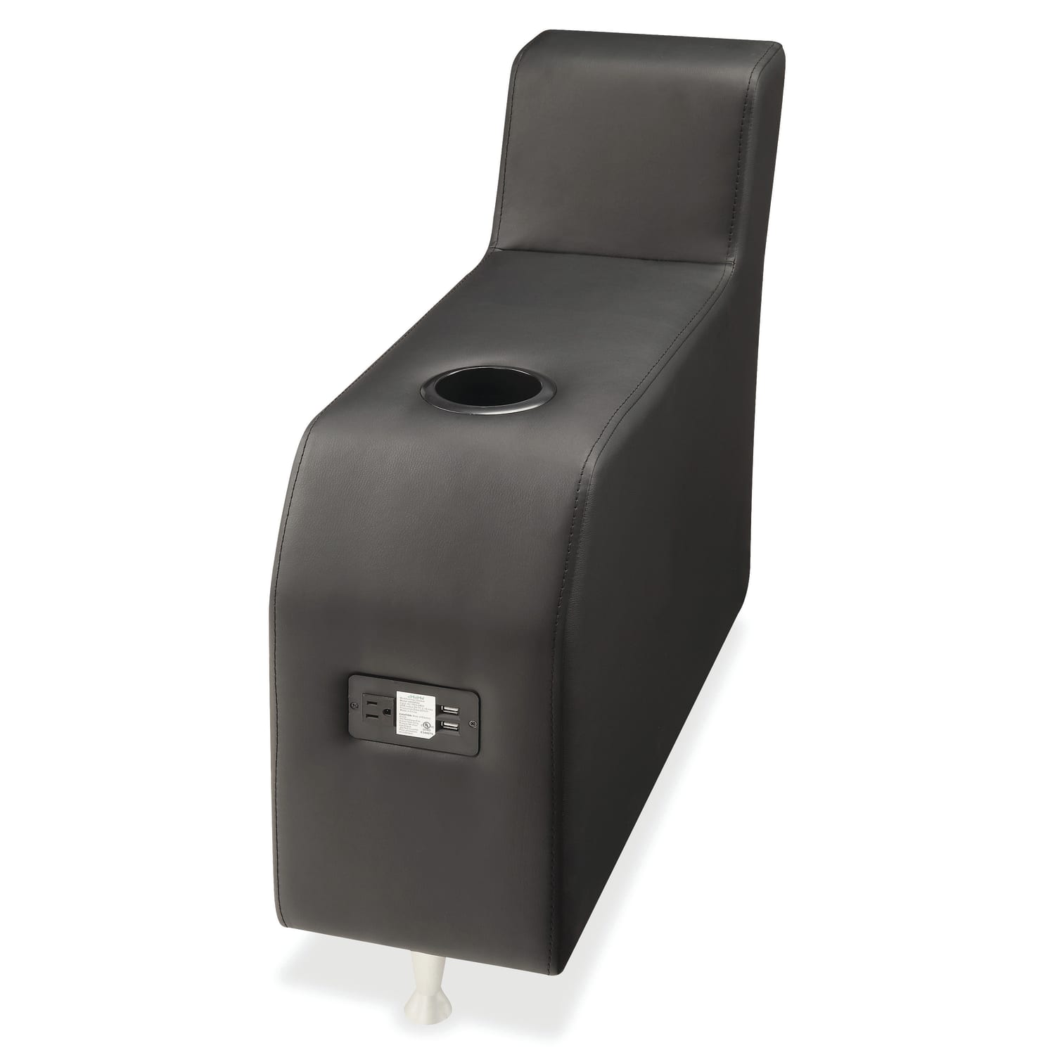 Lorell Fuze Modular Adder Arm For Armless Lounge Chairs Leather Black PopularChairscom