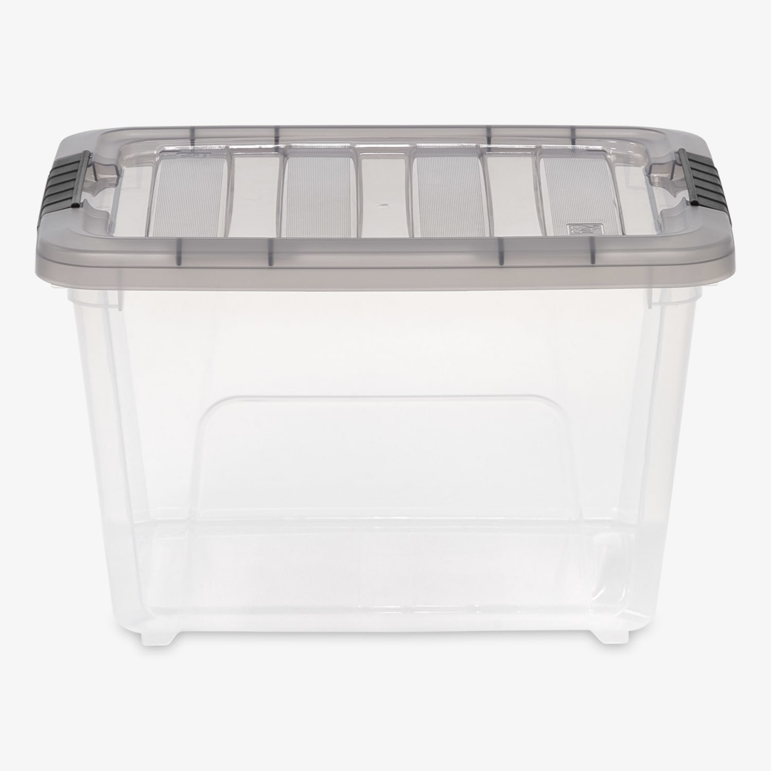 Iris Stack & Pull Storage Boxes, 4.75 Gallon, Clear/Gray, Set Of 5 Boxes - Image 3