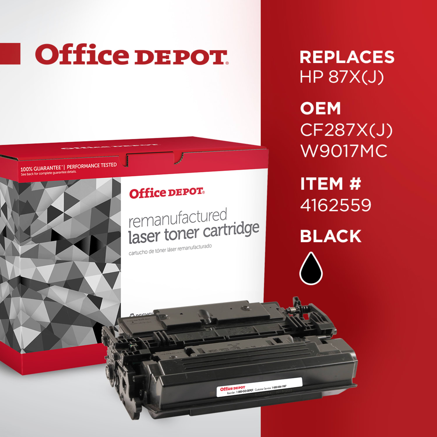 Office Depot Remanufactured Black High Yield Toner Cartridge Replacement For HP 87XJ, CF287X, OD87XJ - Image 6