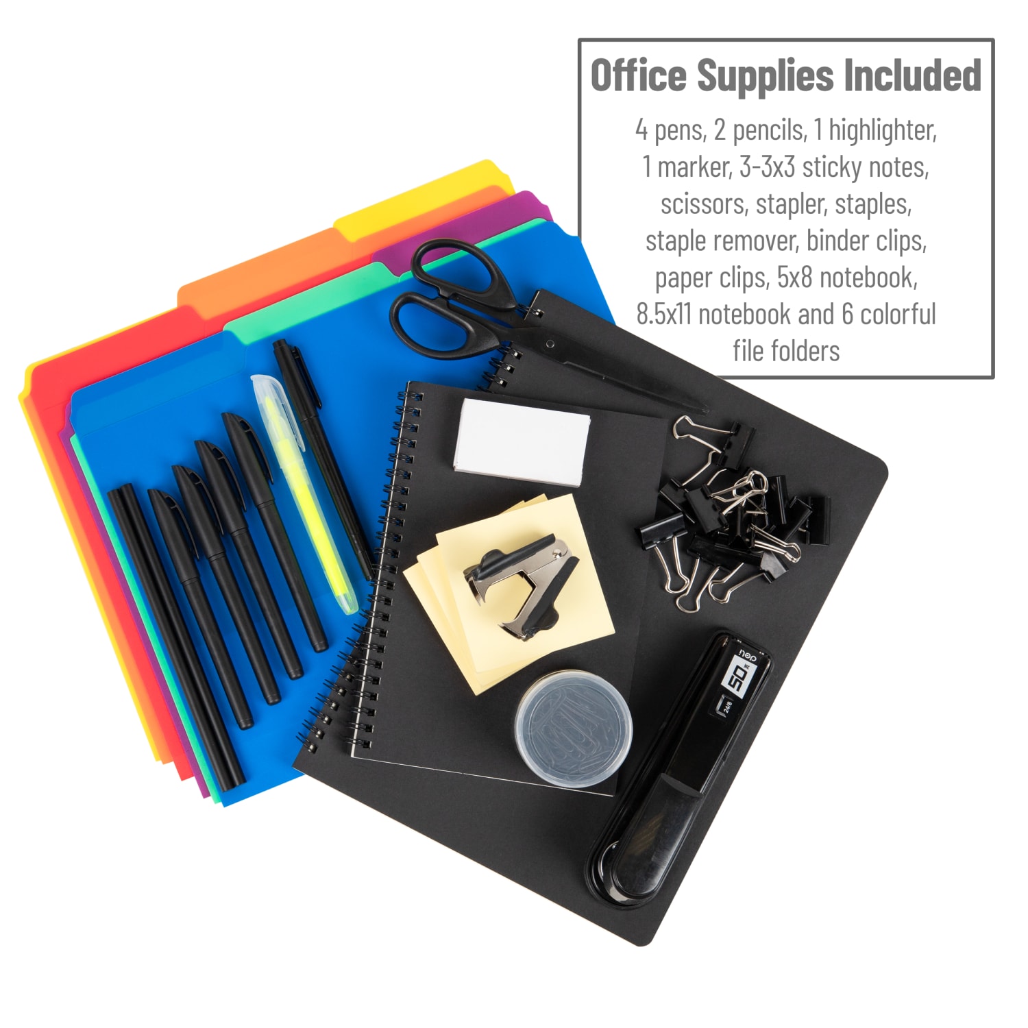 Mind Reader Metal Desktop Organizer With Office Supplies, 7inH x 9inW x 11-1/2inD, Black - Image 5