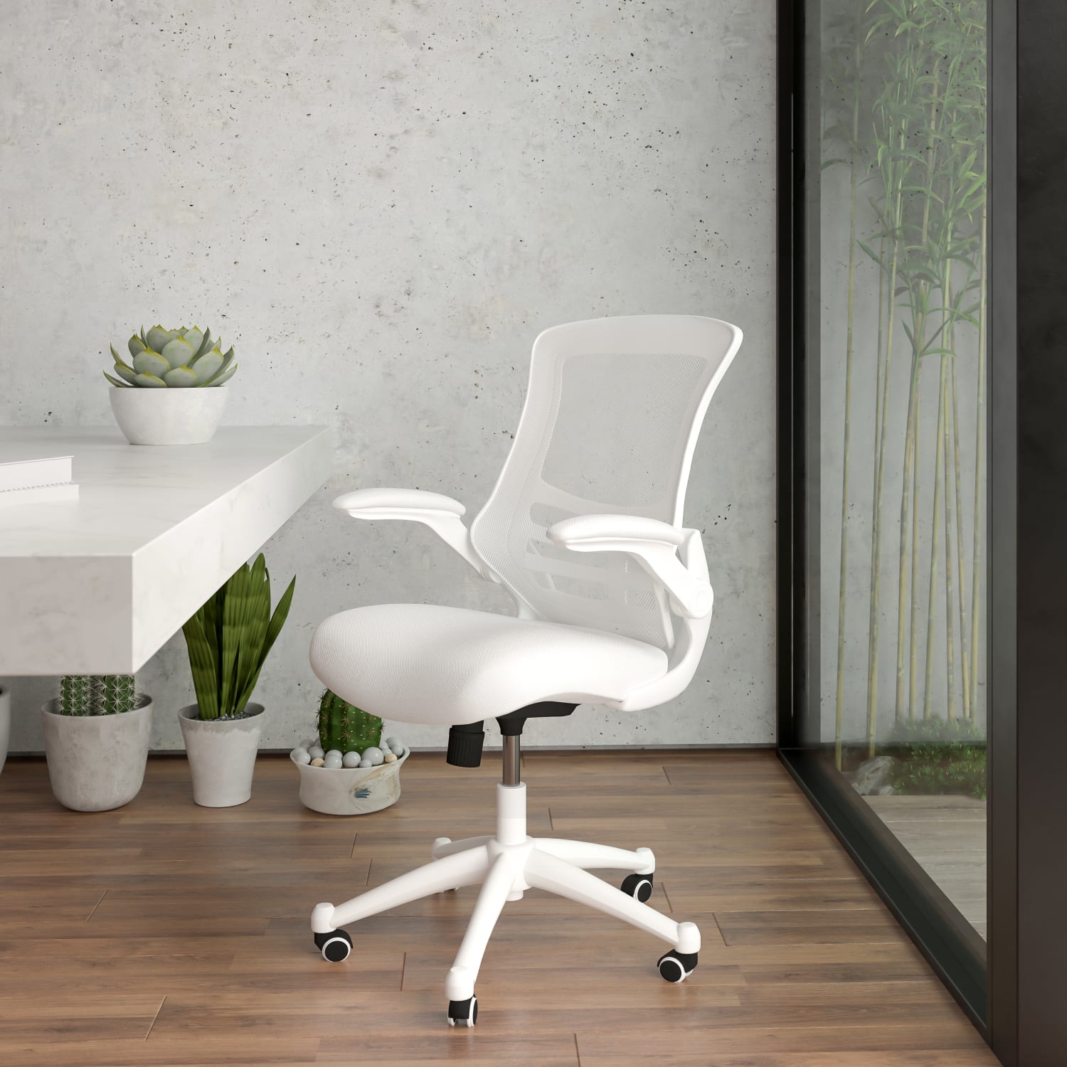 Flash Furniture Mesh MidBack Swivel Task Chair With FlipUp Arms White PopularChairscom Flash Furniture Mesh Mid Back Swivel Task Chair With Flip Up Arms White PopularChairscom