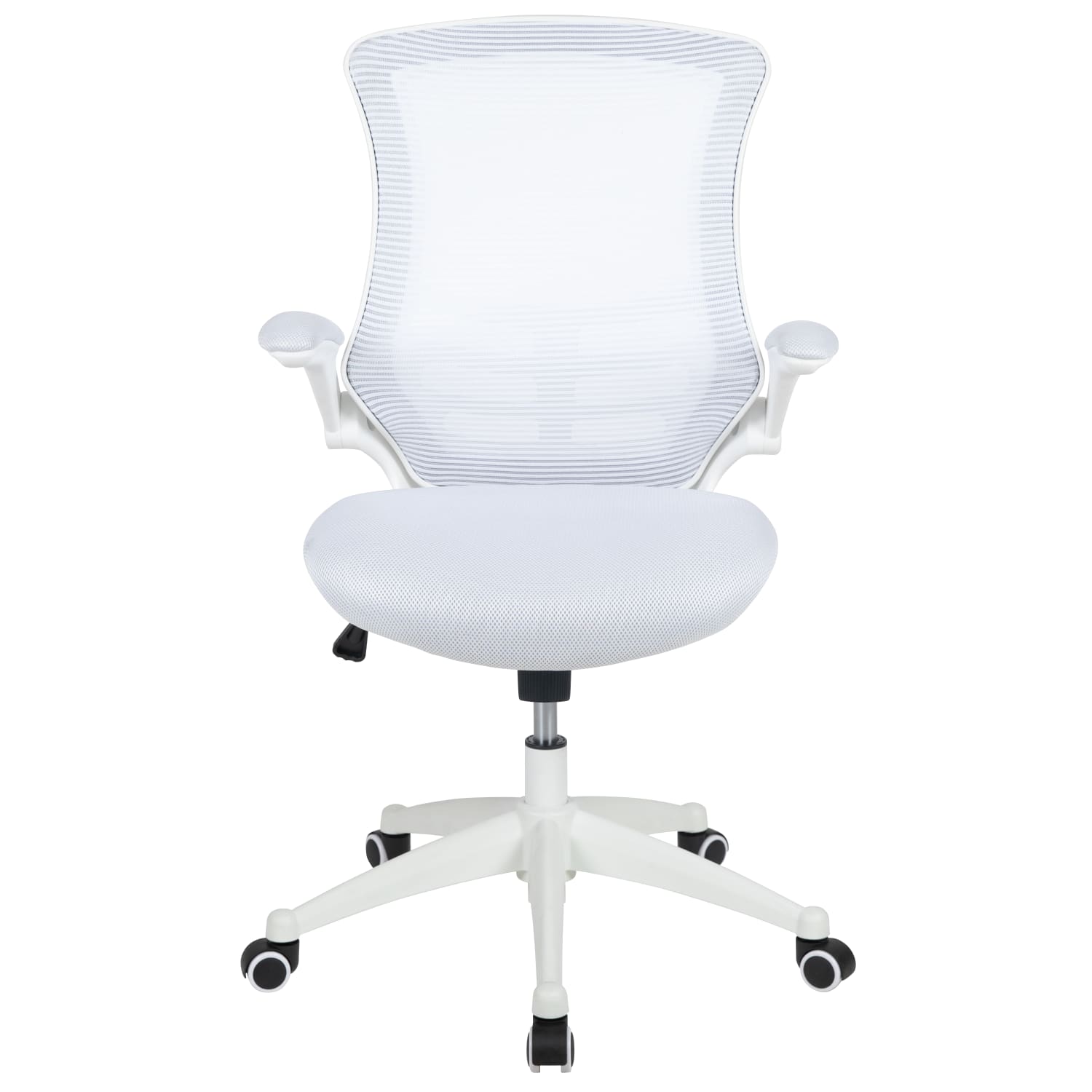 Flash Furniture Mesh MidBack Swivel Task Chair With FlipUp Arms White PopularChairscom Flash Furniture Mesh Mid Back Swivel Task Chair With Flip Up Arms White PopularChairscom
