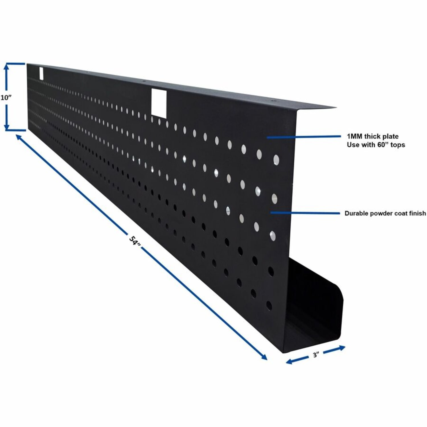 Lorell Invent Training Table Components - 54in Width x 3in Depth x 10in Height x 39.37 mil Thickness - Durable - Steel - Black - 1 Each - Image 6
