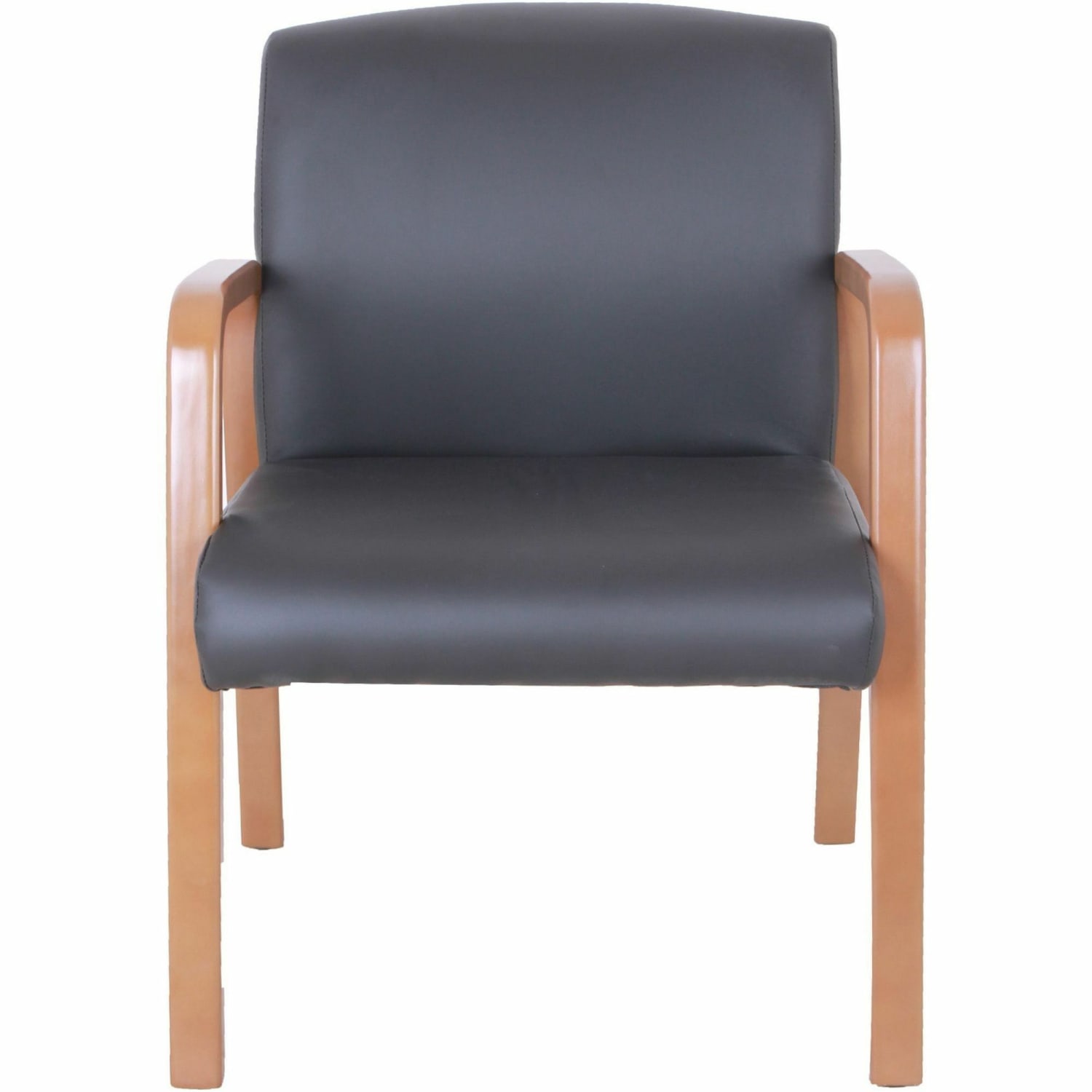 Lorell Bonded LeatherWood Guest Chair BlackCherry Walnut PopularChairscom