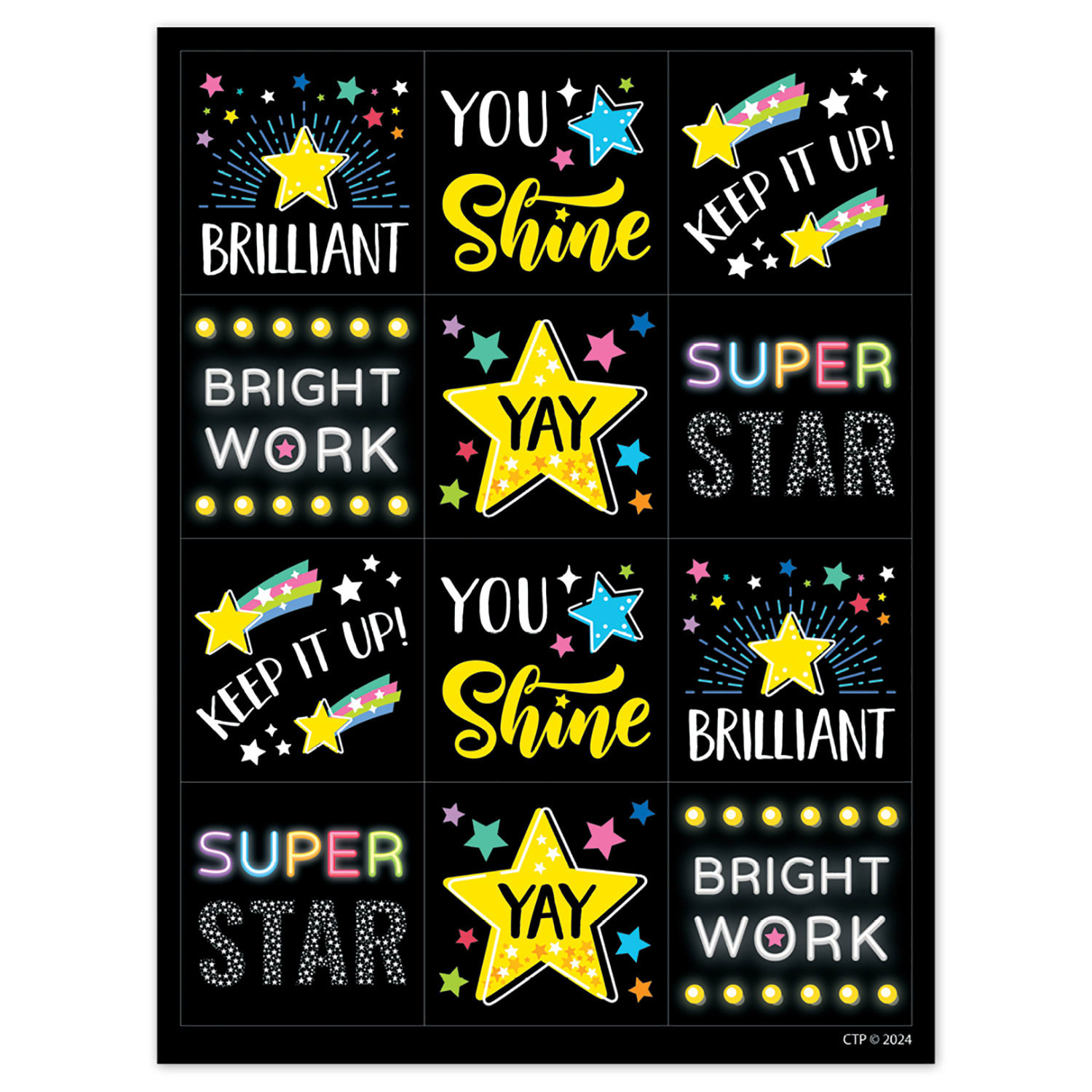 Creative Teaching Press Reward Stickers, Medium, Star Bright, 60 Stickers Per Pack, Bundle Of 6 Packs - Image 3
