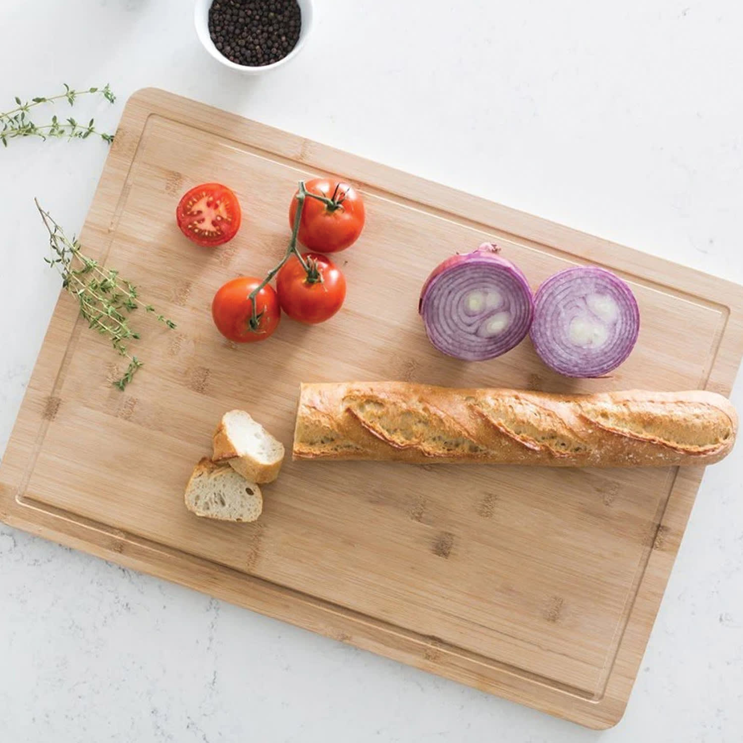 Better Houseware Bamboo Cutting Board With Well, 14in x 20in, Brown - Image 3