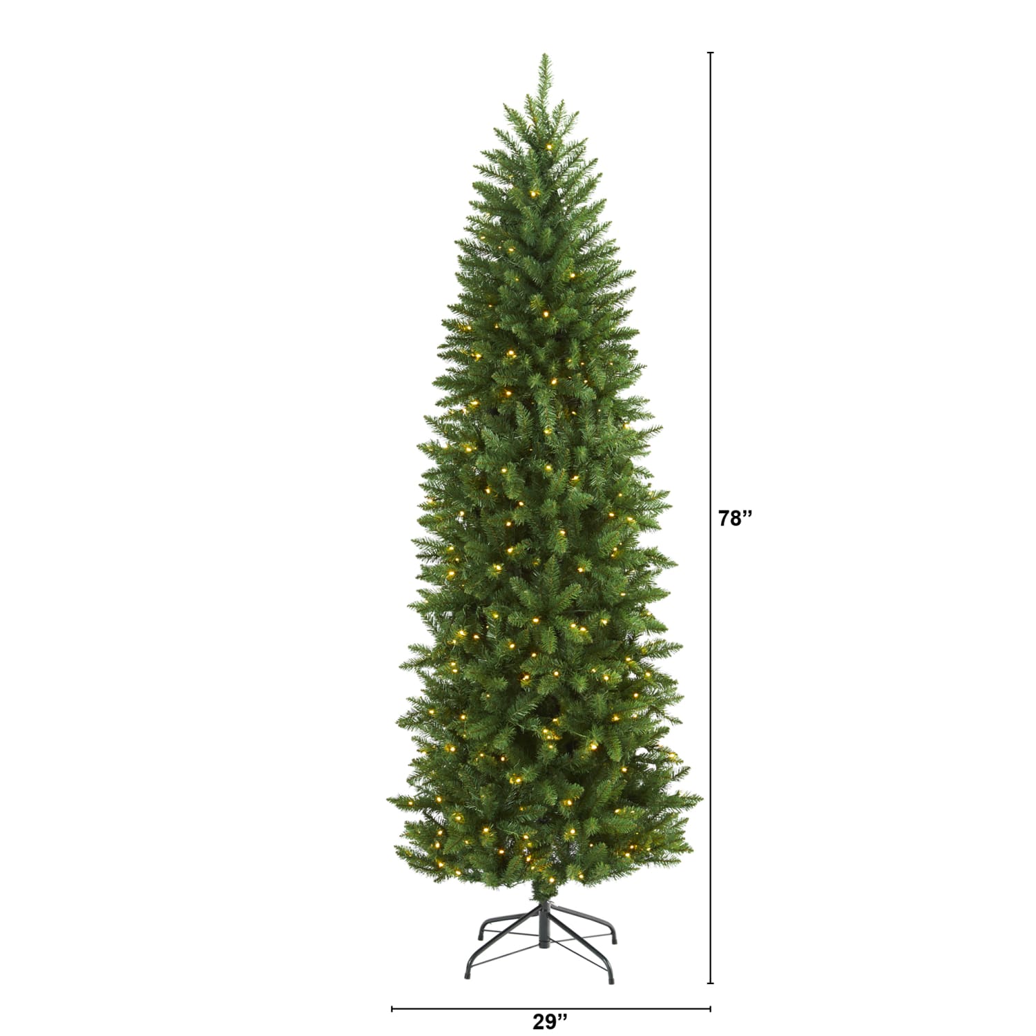 Nearly Natural Slim Green Mountain Pine Artificial Christmas Tree, 6-1/2' - Image 3