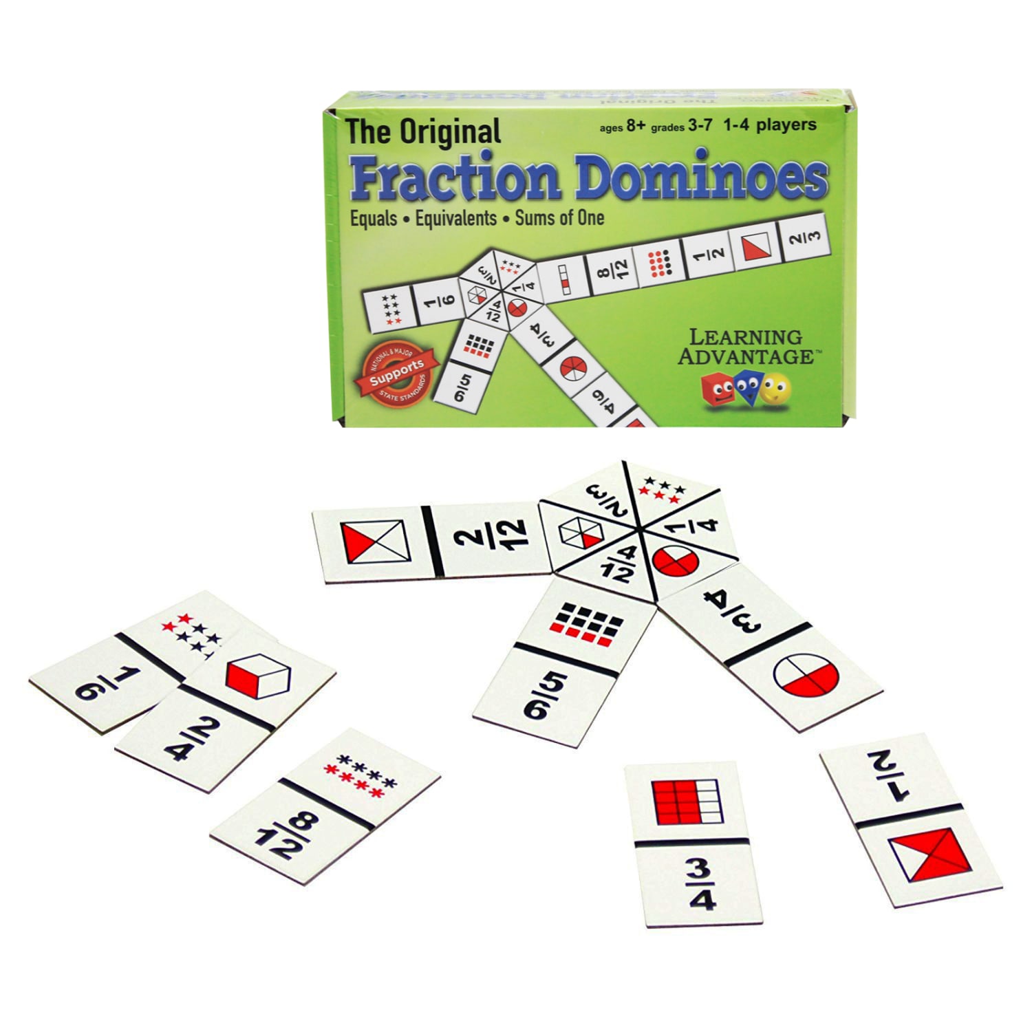 Learning Advantage The Original Fraction Dominoes, Grade 3 to 7, Pack Of 2 Sets - Image 3