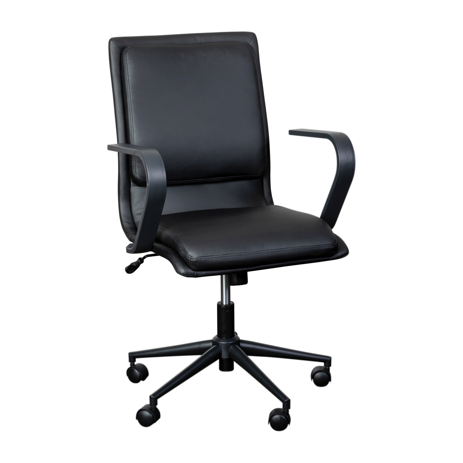 Flash Furniture James Faux Leather Mid-Back Designer Executive Upholstered Office Chair, Black - Image 3