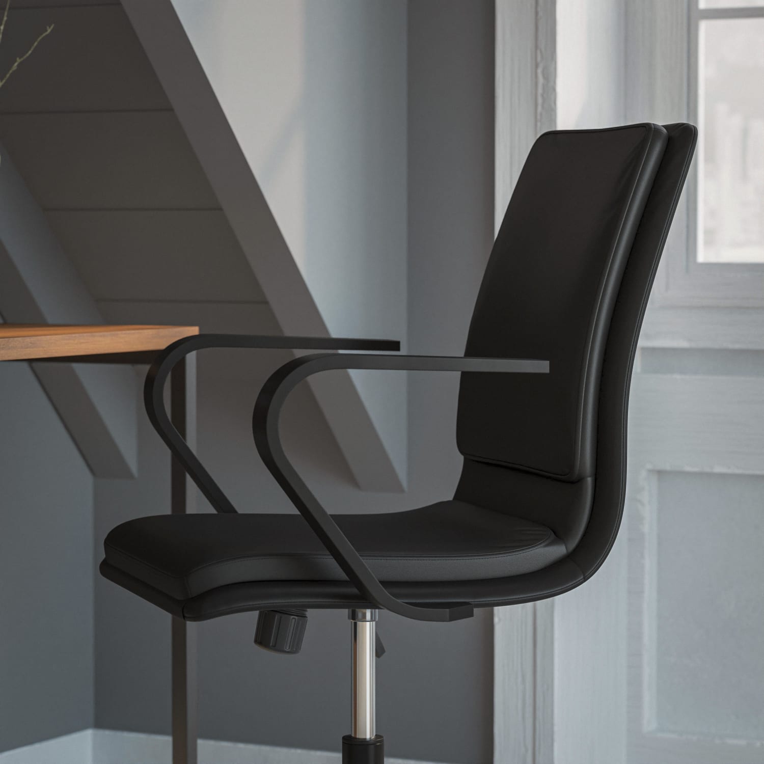 Flash Furniture James Faux Leather MidBack Designer Executive Upholstered Office Chair Black PopularChairscom Flash Furniture James Faux Leather Mid Back Designer Executive Upholstered Office Chair Black PopularChairscom