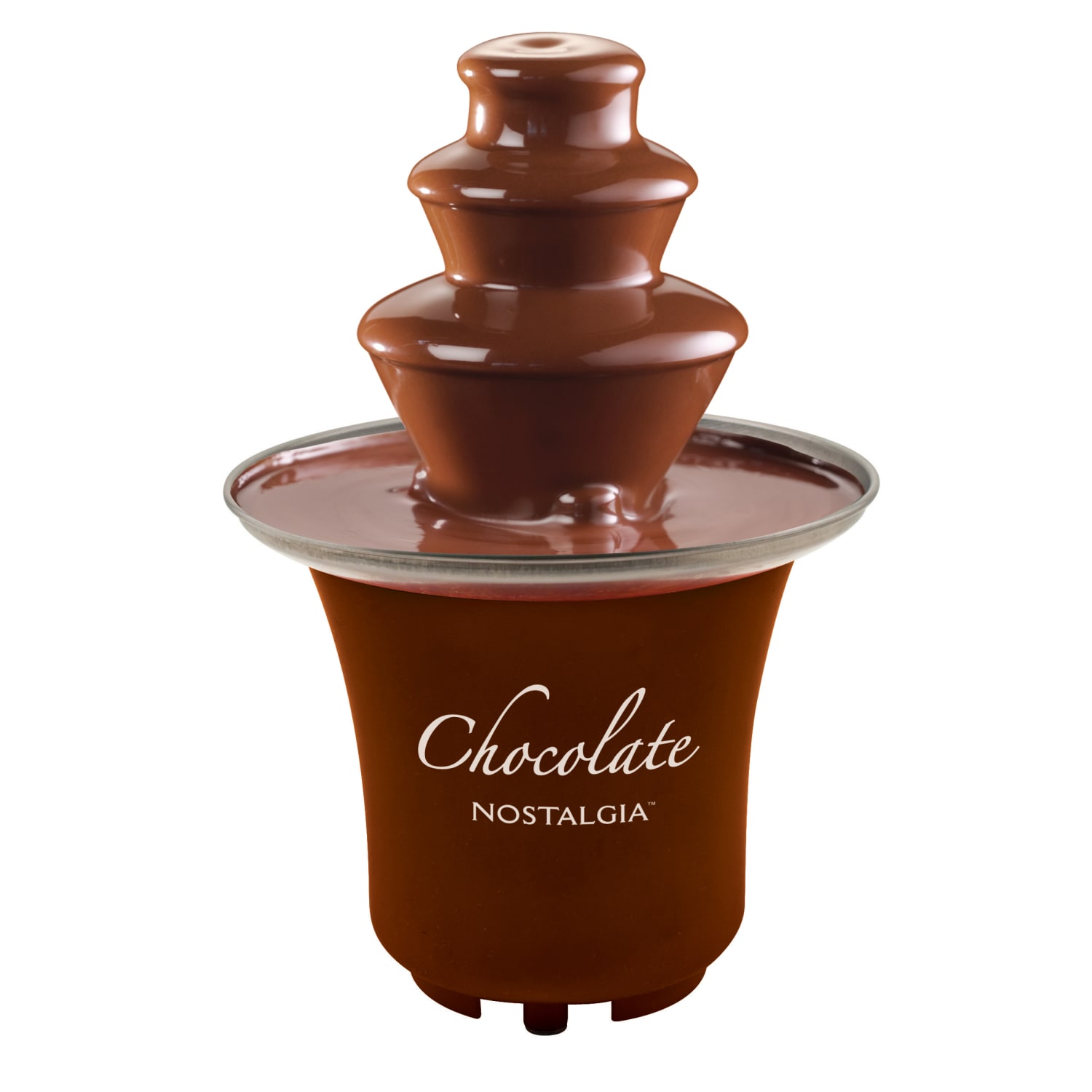 Nostalgia Electrics CFF3BR 3-Tier Chocolate Fondue Fountain, Brown - Image 3