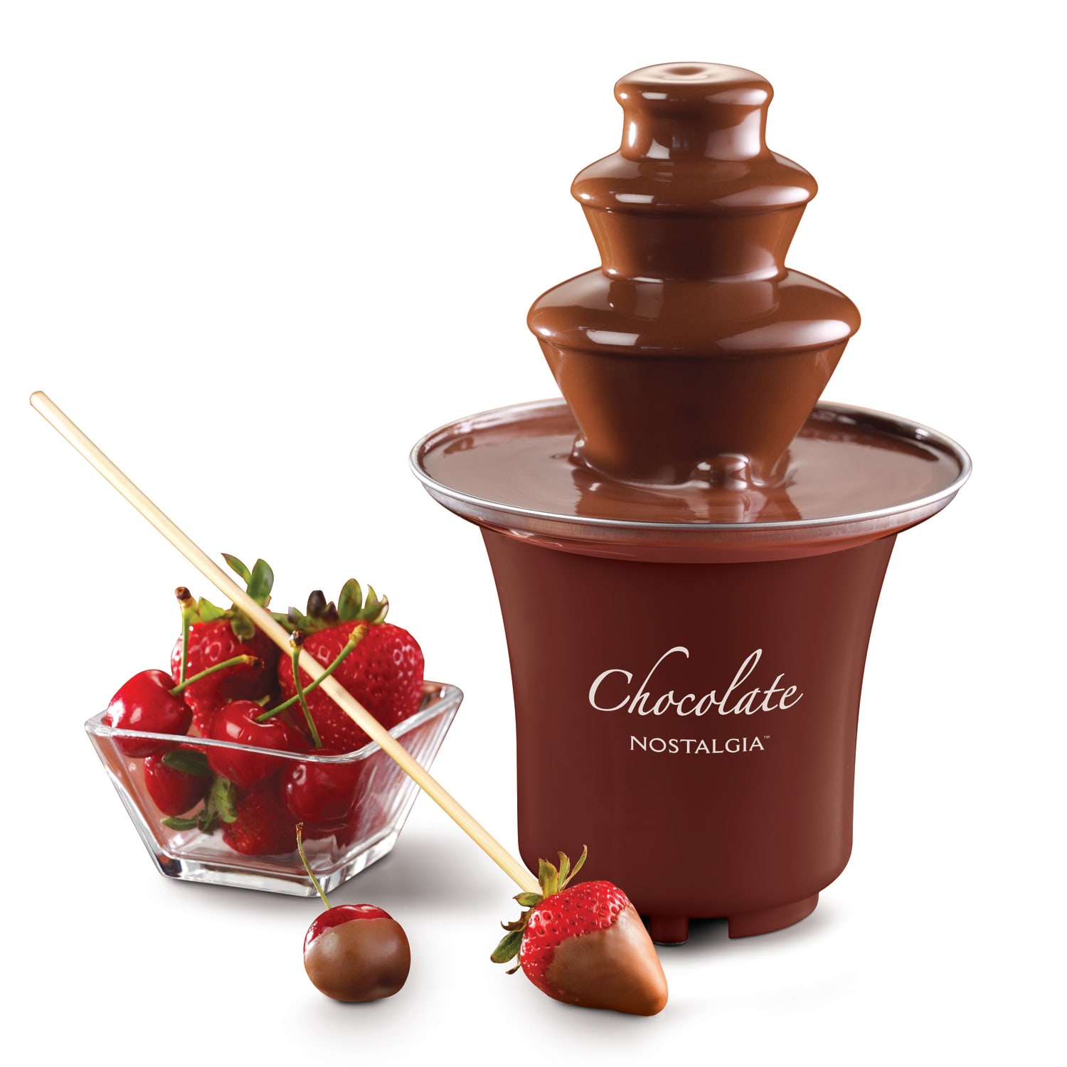 Nostalgia Electrics CFF3BR 3-Tier Chocolate Fondue Fountain, Brown - Image 4