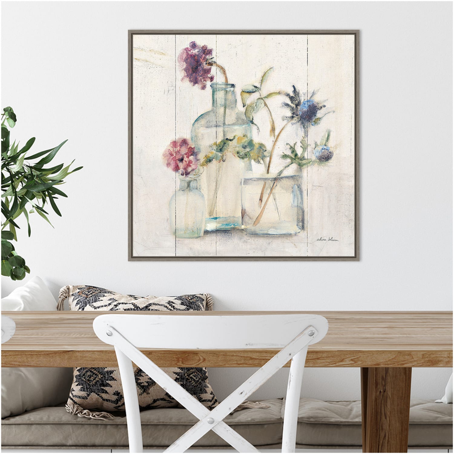 Amanti Art Blossoms on Birch II by Cheri Blum Framed Canvas Wall Art Print, 22inH x 22inW, Graywash - Image 3