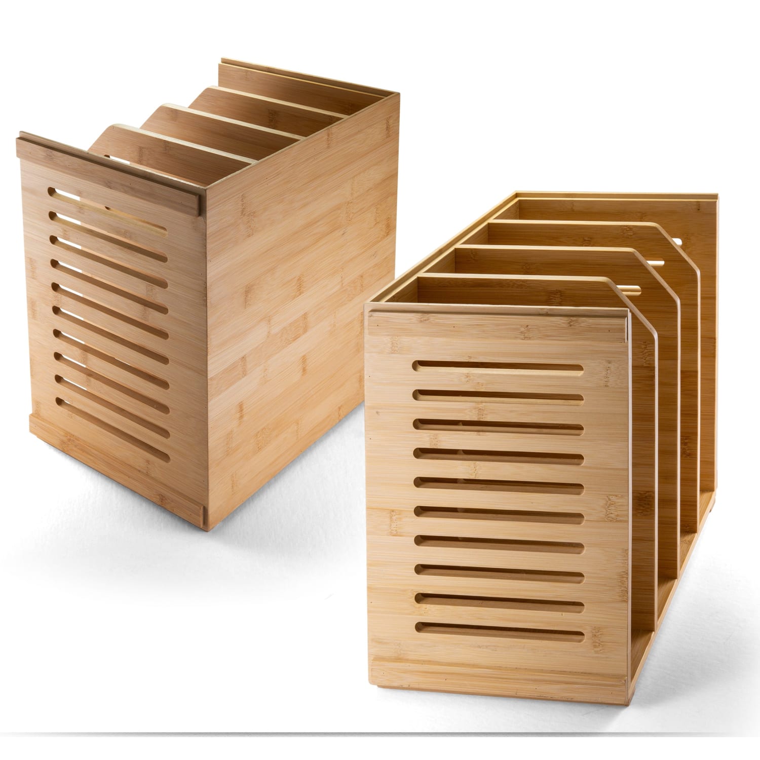 Achieva Bamboo Magazine File - 4 Compartment(s) - Horizontal/Vertical - 10in x 14inx 14.4in Depth - Stackable -  Durable - Bamboo - Bamboo - 1 Each - Image 4