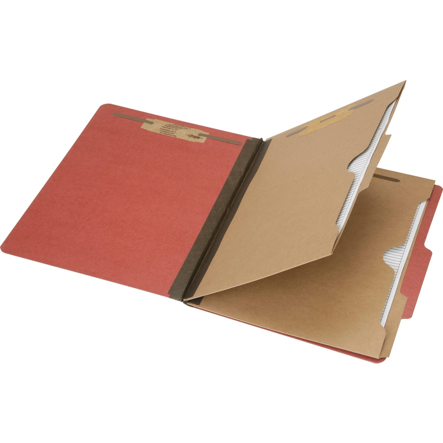 SKILCRAFT 6-Part 2in Prong Expandable Classification Folders, Letter Size, 30% Recycled, Earth Red, Box Of 10 (AbilityOne 7530-01-600-6979) - Image 3